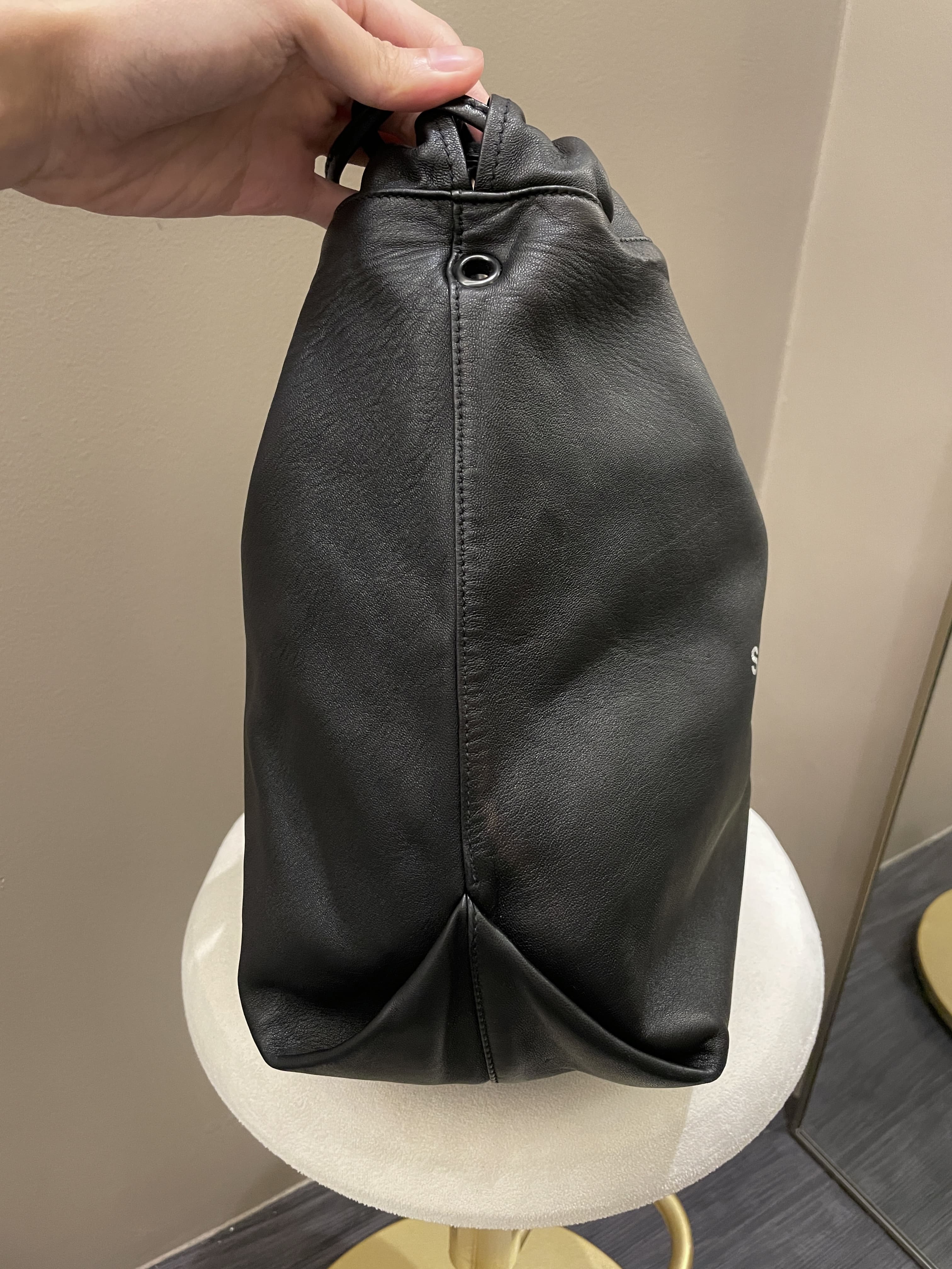 Saint Laurent Drawstring Teddy Bag Black Lambskin