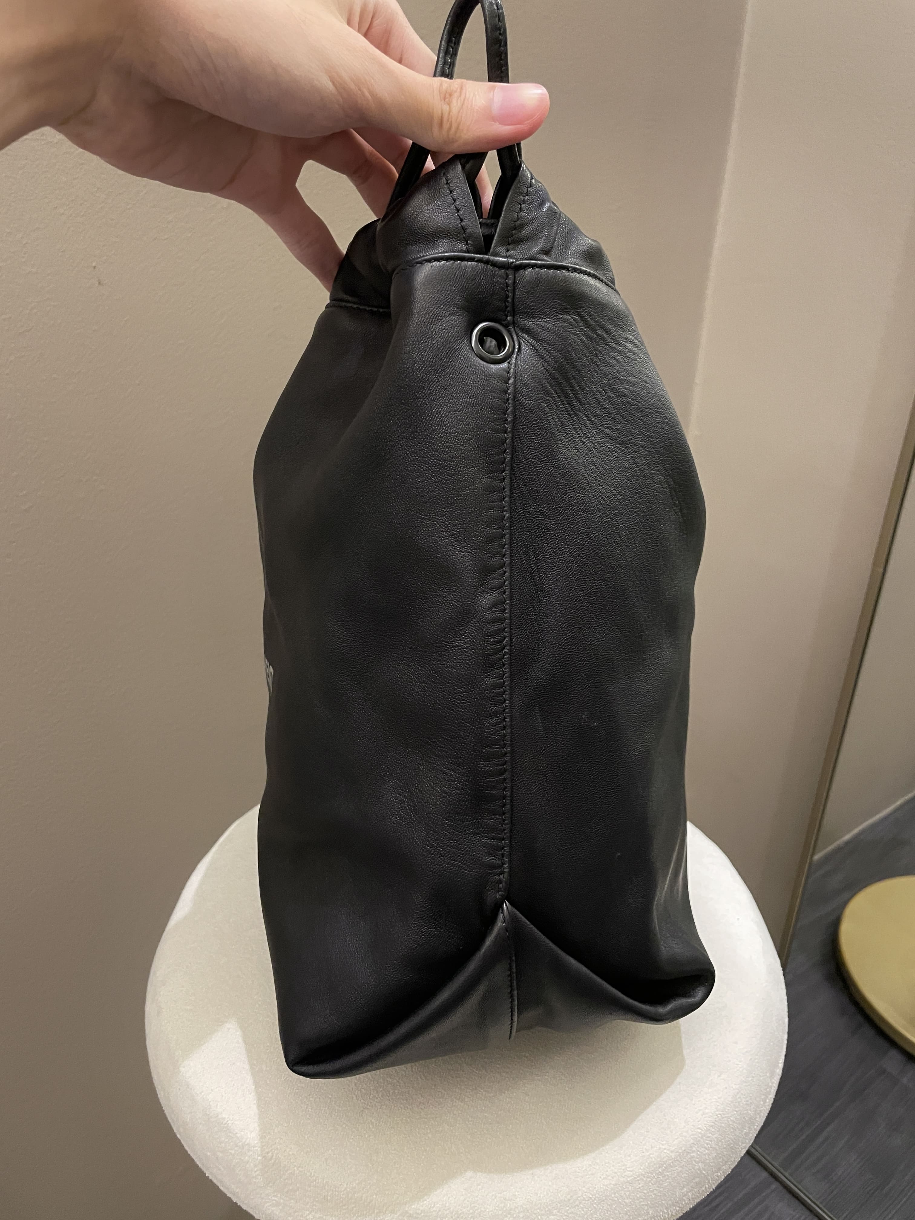 Saint Laurent Drawstring Teddy Bag Black Lambskin