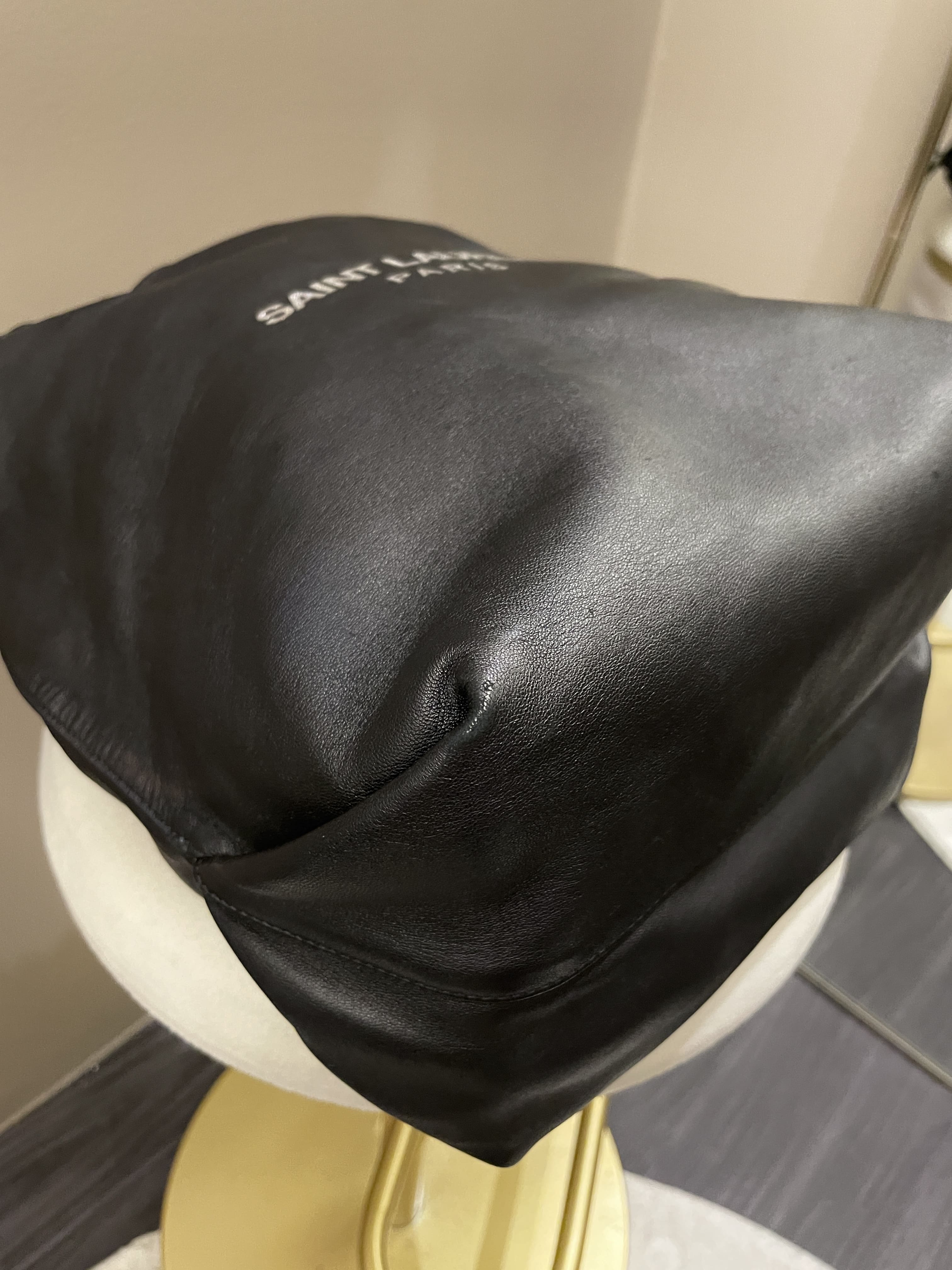 Saint Laurent Drawstring Teddy Bag Black Lambskin
