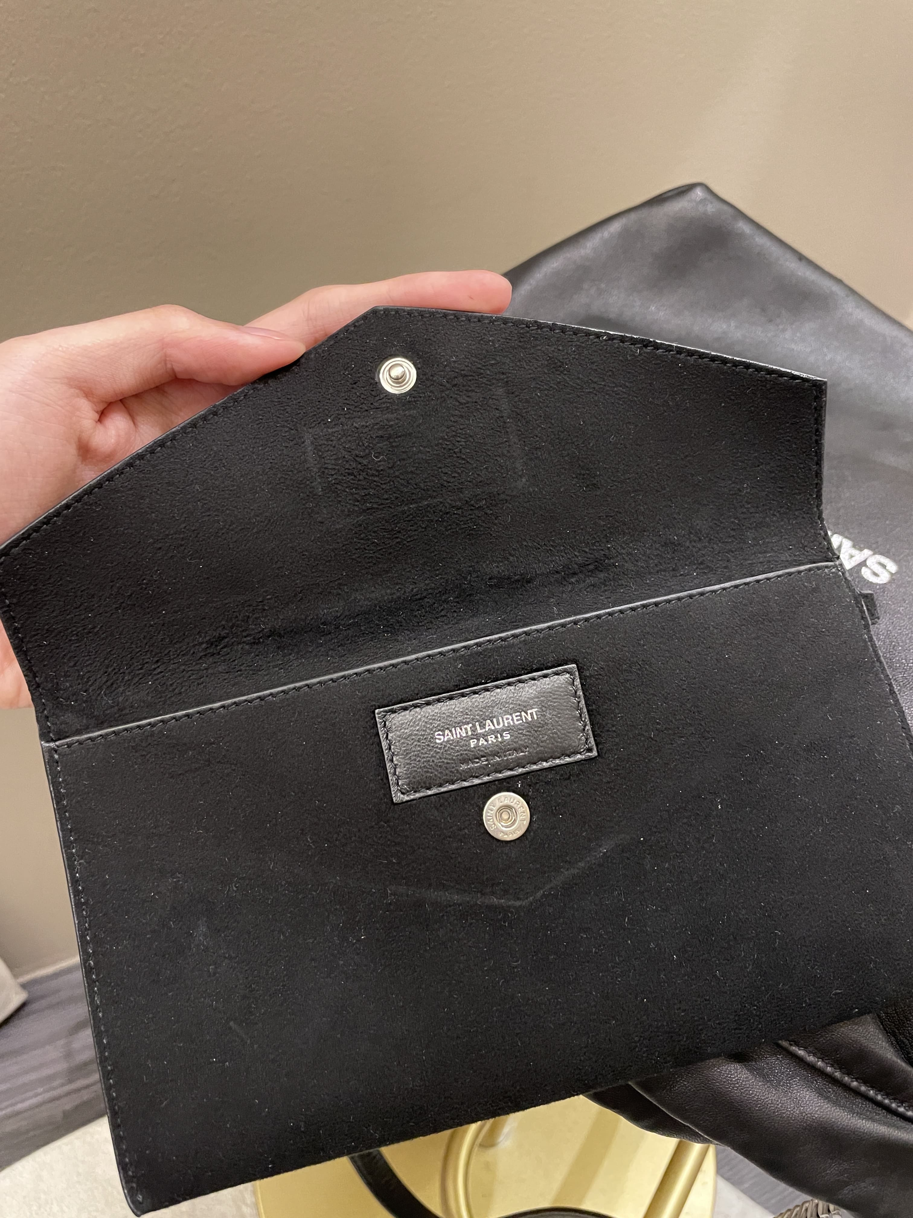 Saint Laurent Drawstring Teddy Bag Black Lambskin