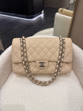 Chanel Classic Quilted Medium Double Flap Beige Caviar