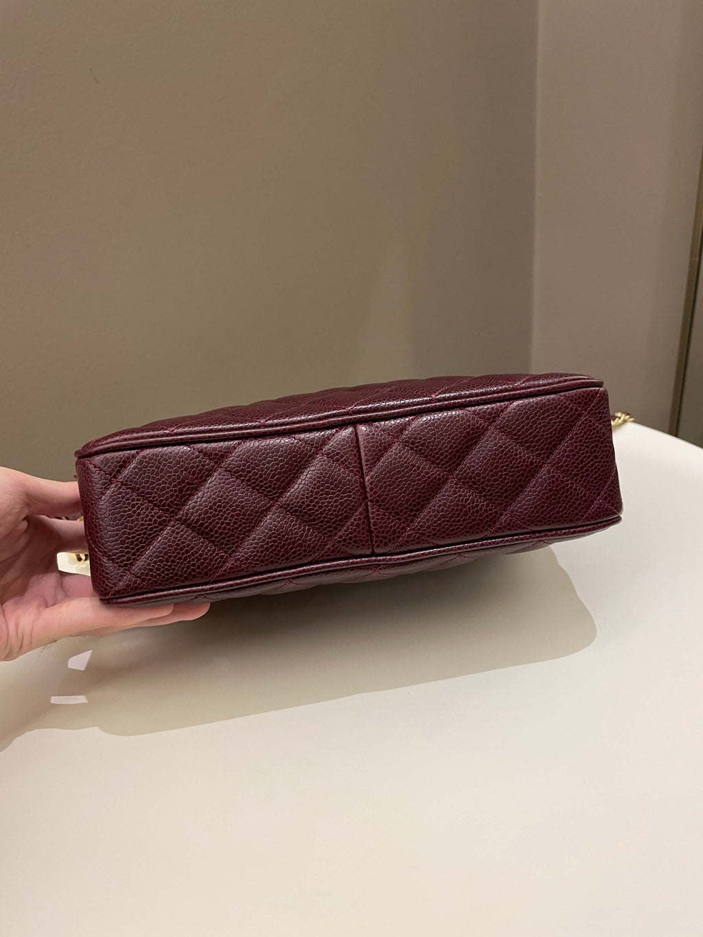Chanel Vintage Camera Bag Tassle Burgundy Caviar