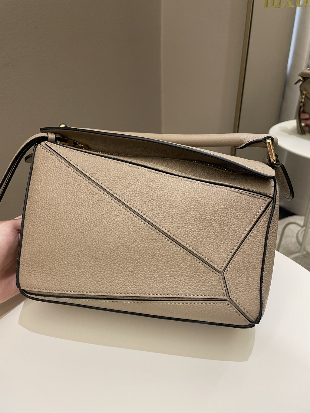 Loewe Puzzle Bag Taupe Beige Grainy Calfskin