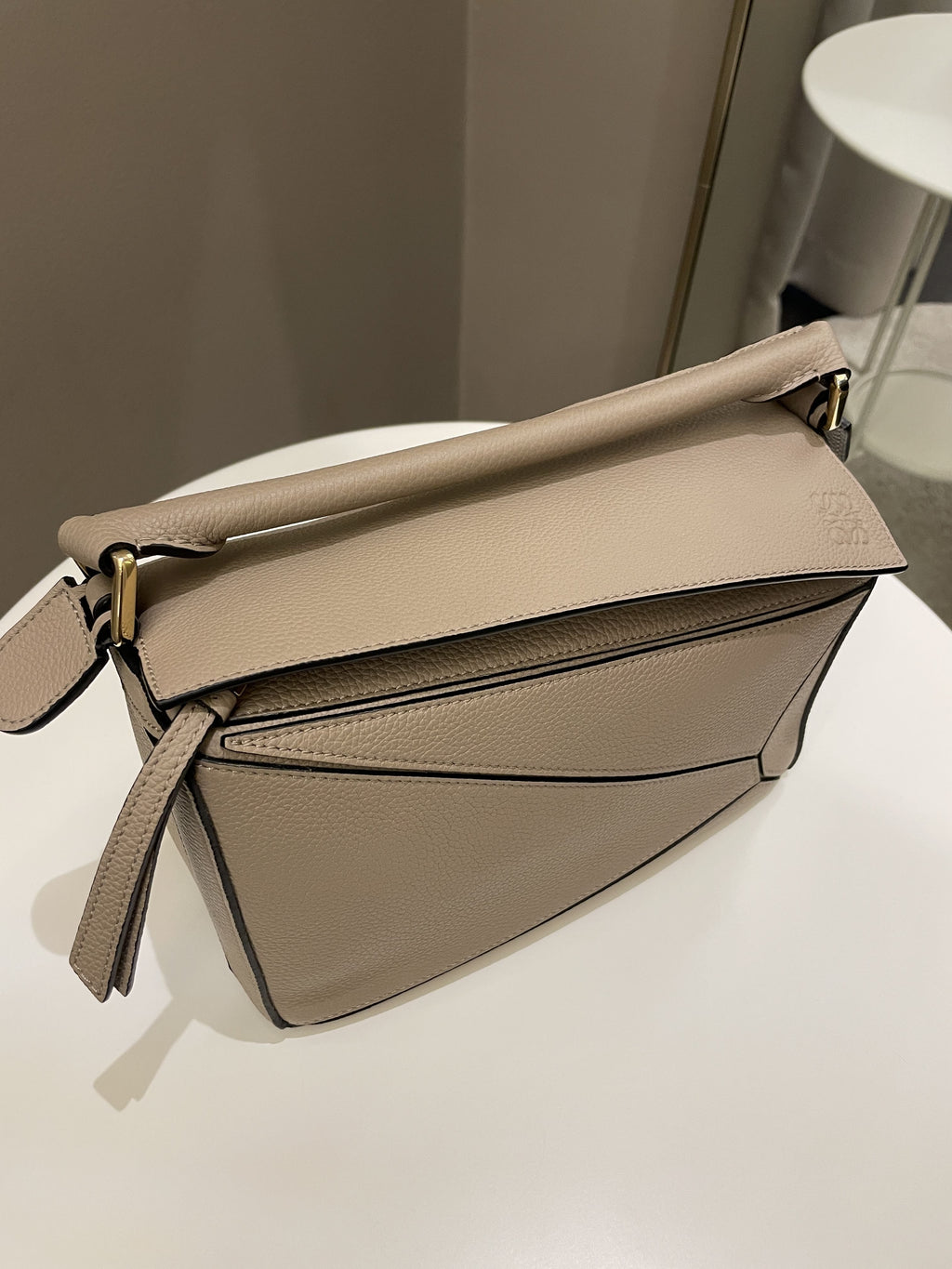 Loewe Puzzle Bag Taupe Beige Grainy Calfskin