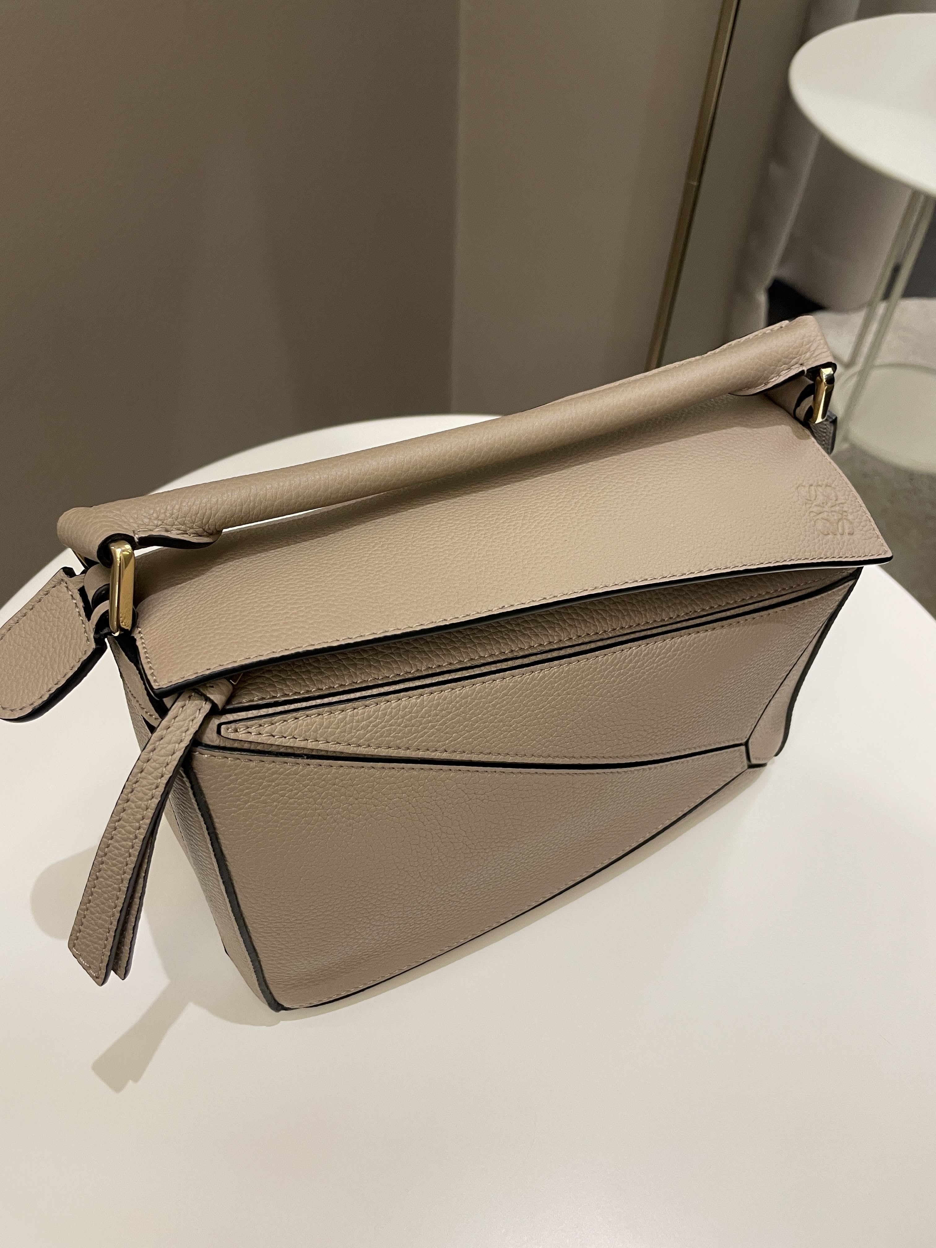 Loewe Puzzle Bag Taupe Beige Grainy Calfskin
