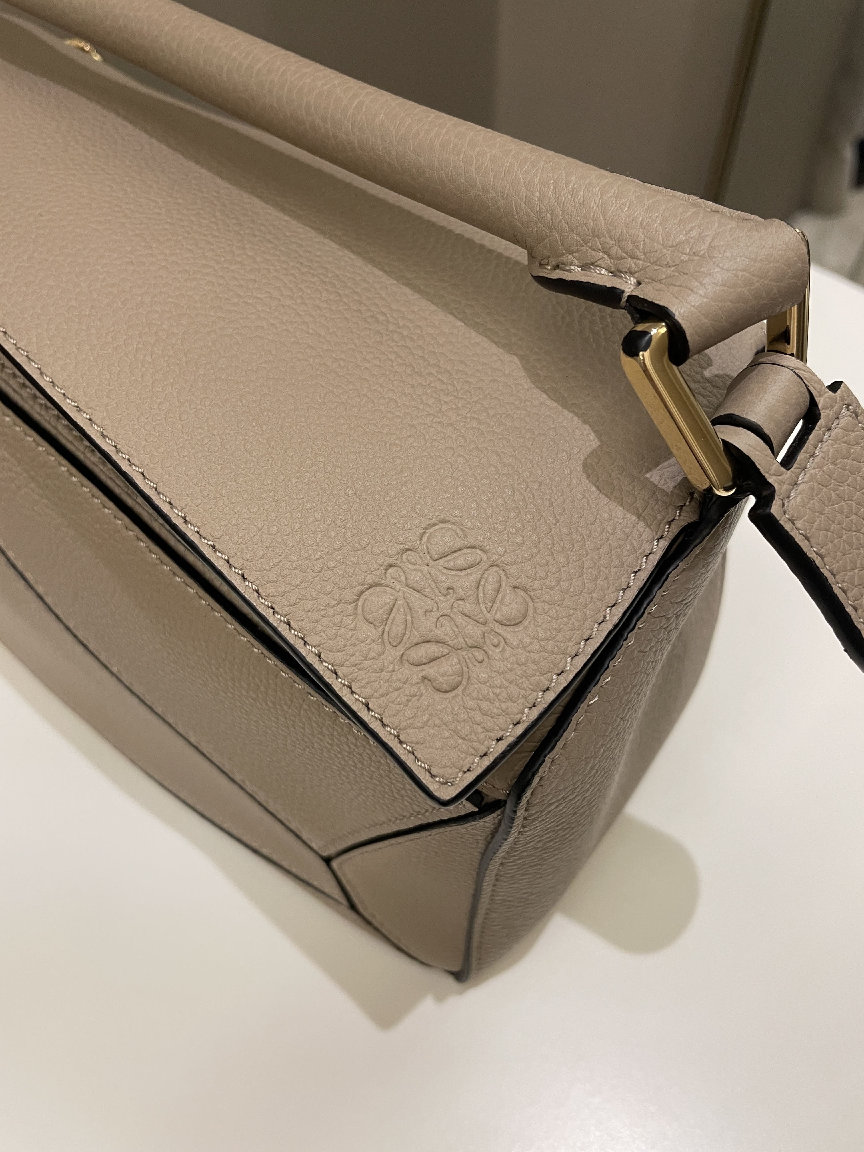 Loewe Puzzle Bag Taupe Beige Grainy Calfskin