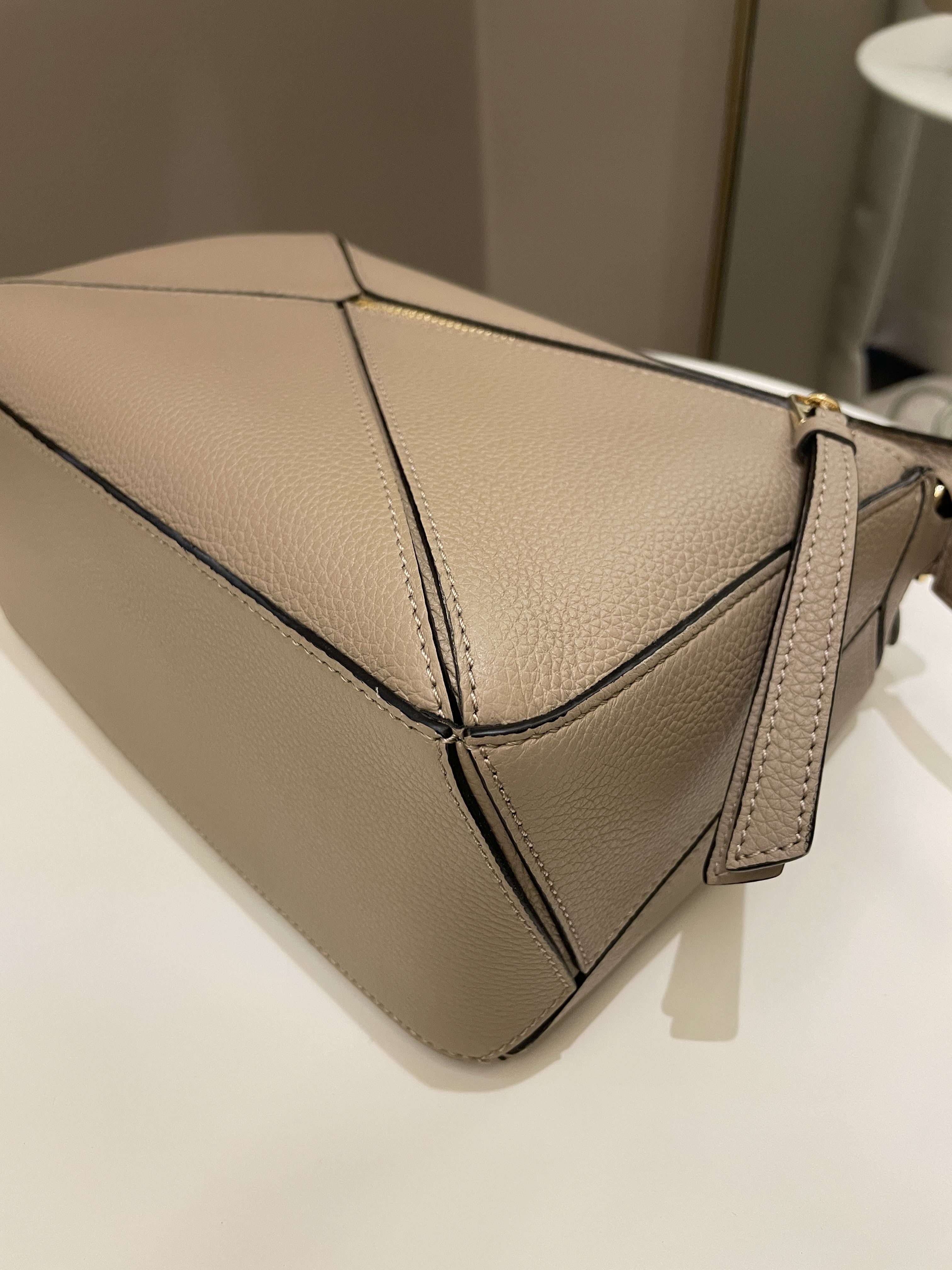 Loewe Puzzle Bag Taupe Beige Grainy Calfskin