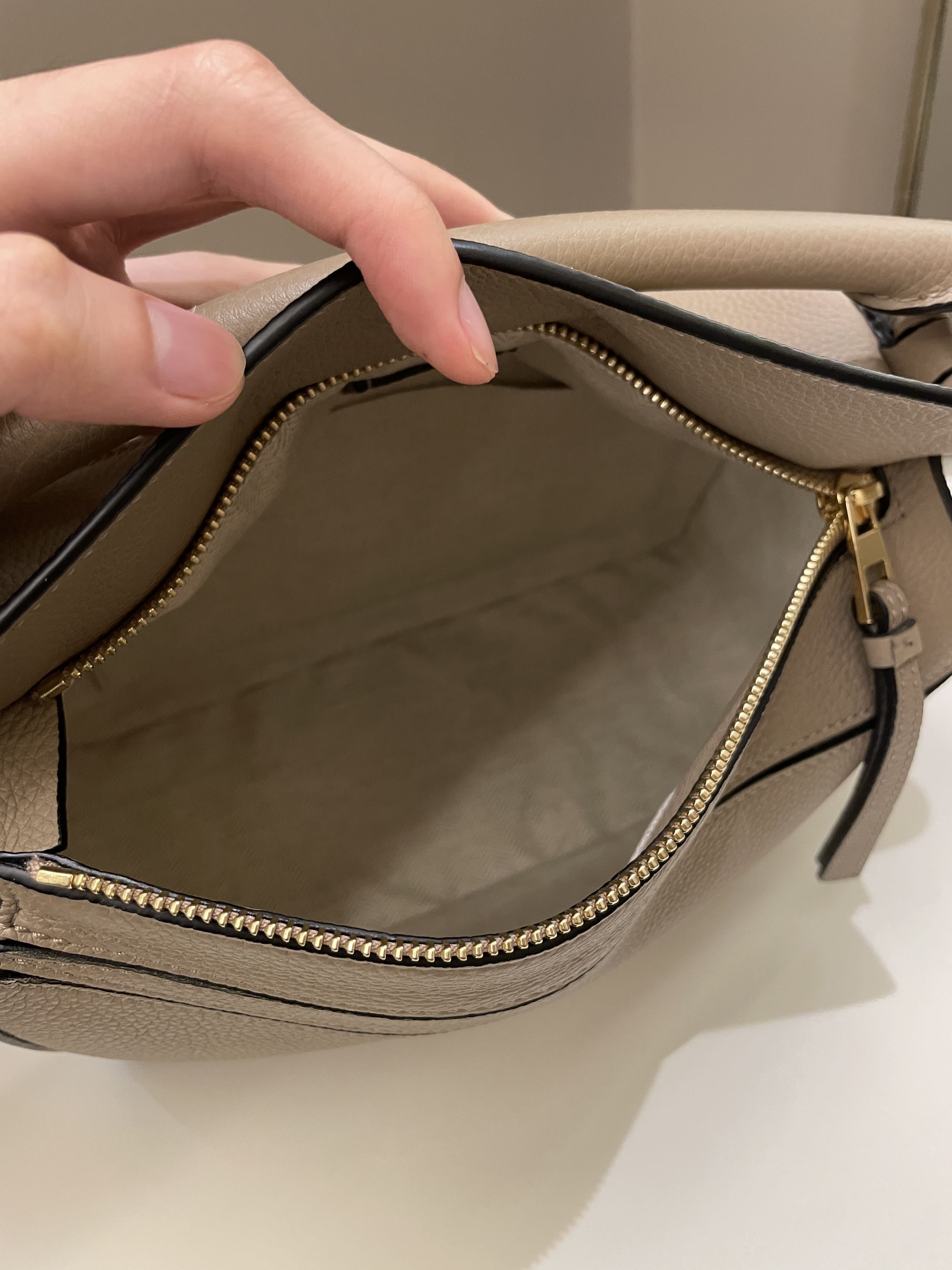 Loewe Puzzle Bag Taupe Beige Grainy Calfskin
