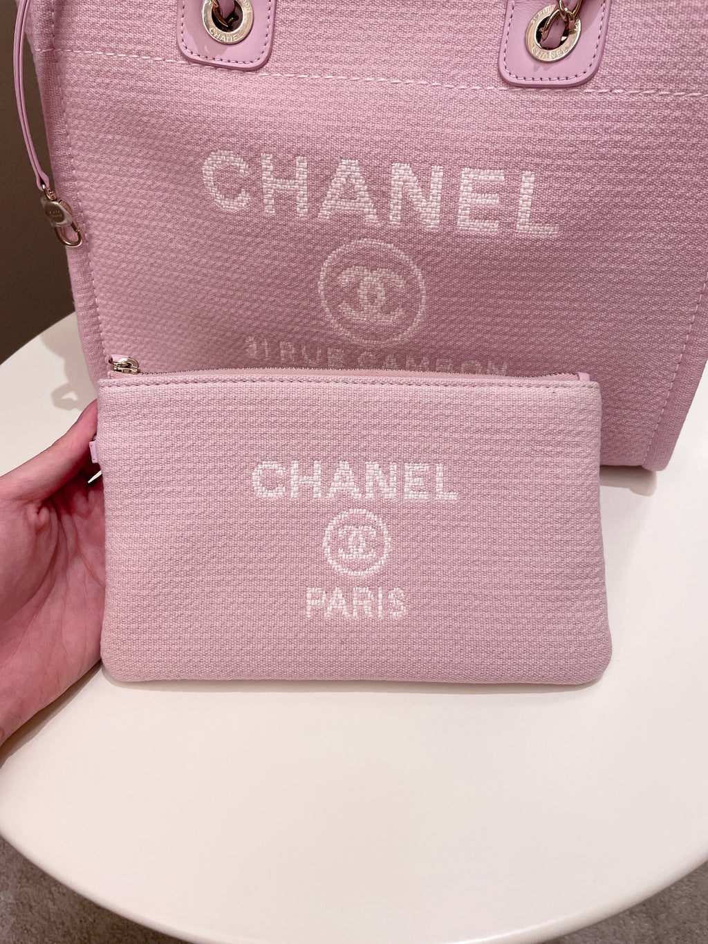 Chanel 22B Deauville Shopper Tote Sweet Pink