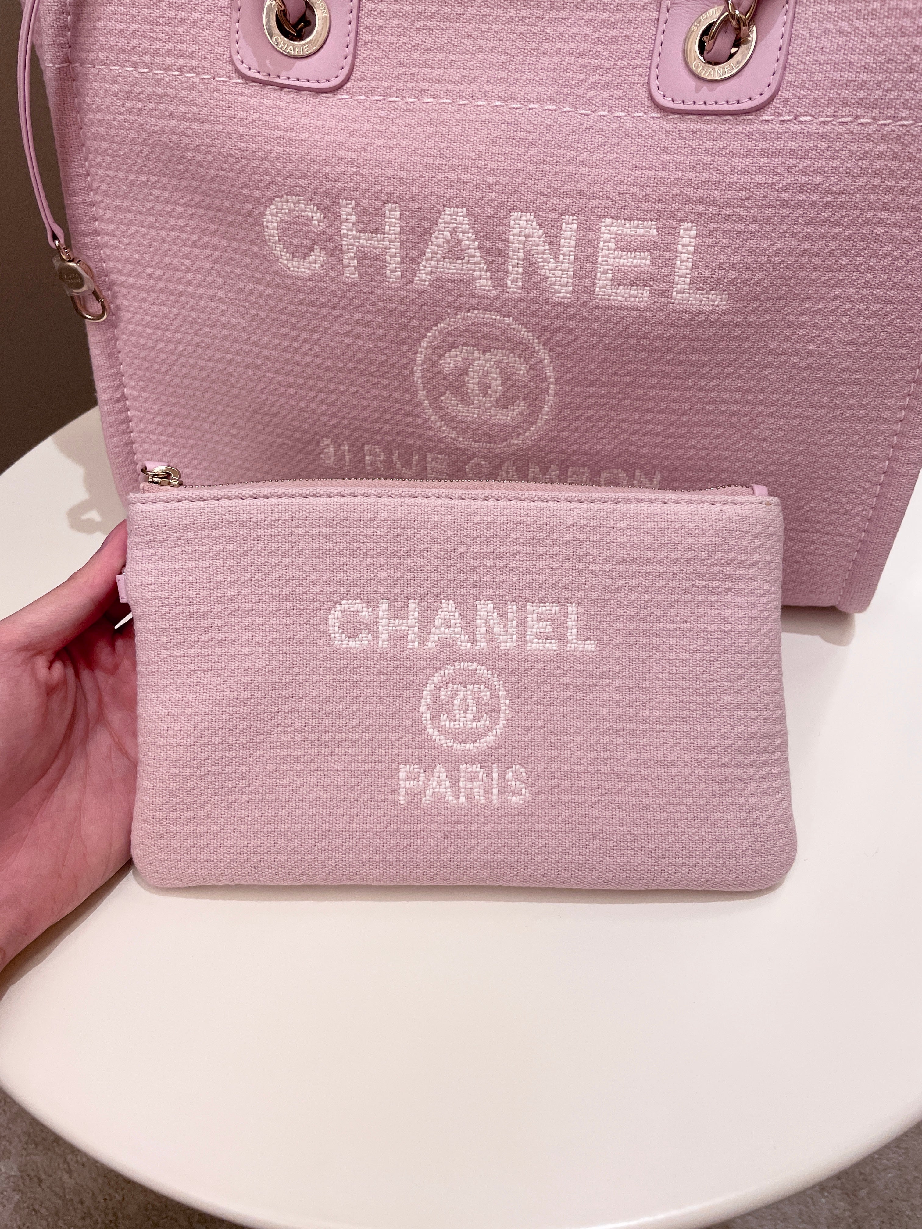 Chanel 22B Deauville Shopper Tote Sweet Pink