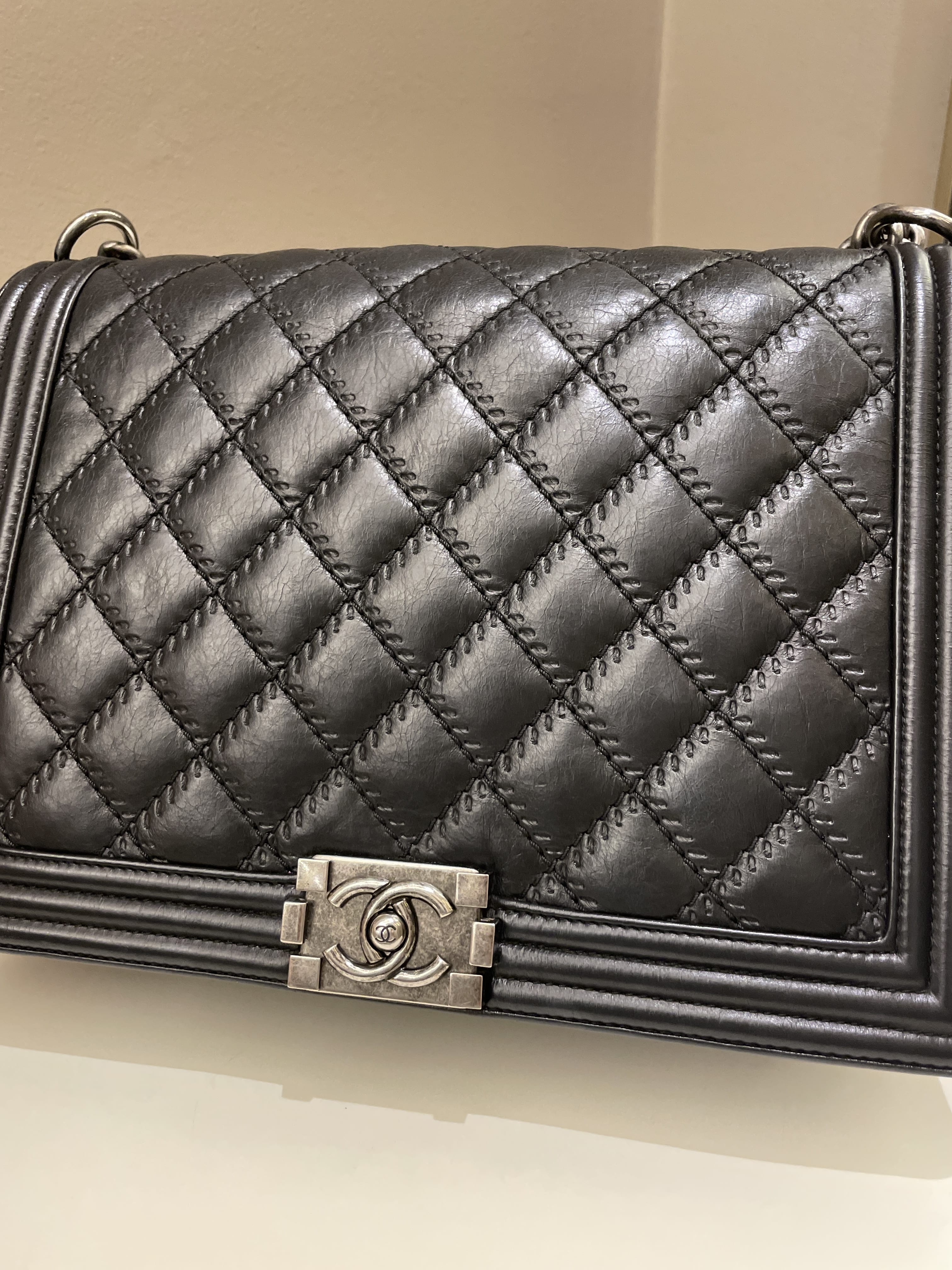 Chanel Quilted Boy Large Black Calfskin