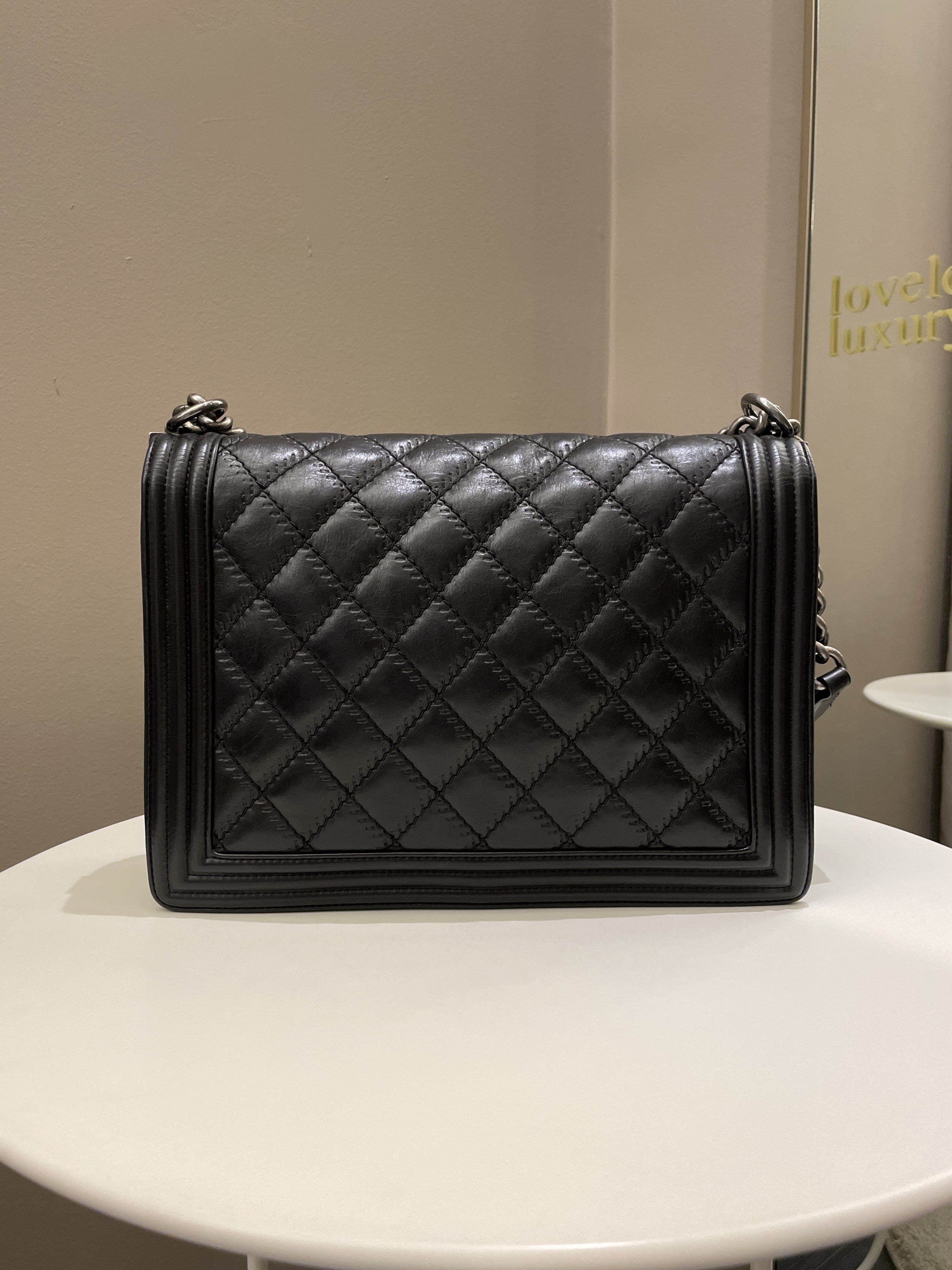 Chanel Quilted Boy Large Black Calfskin