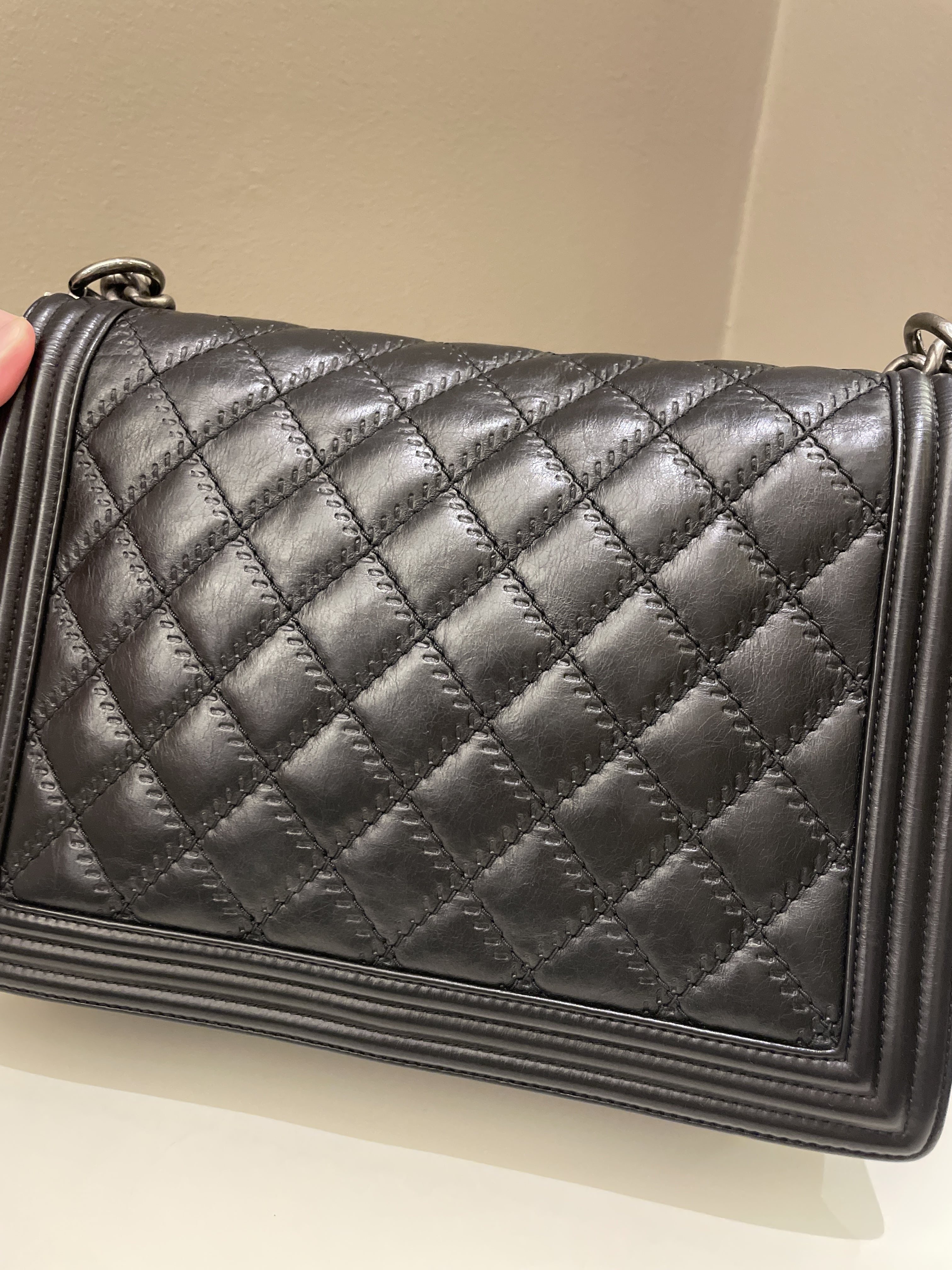 Chanel Quilted Boy Large Black Calfskin
