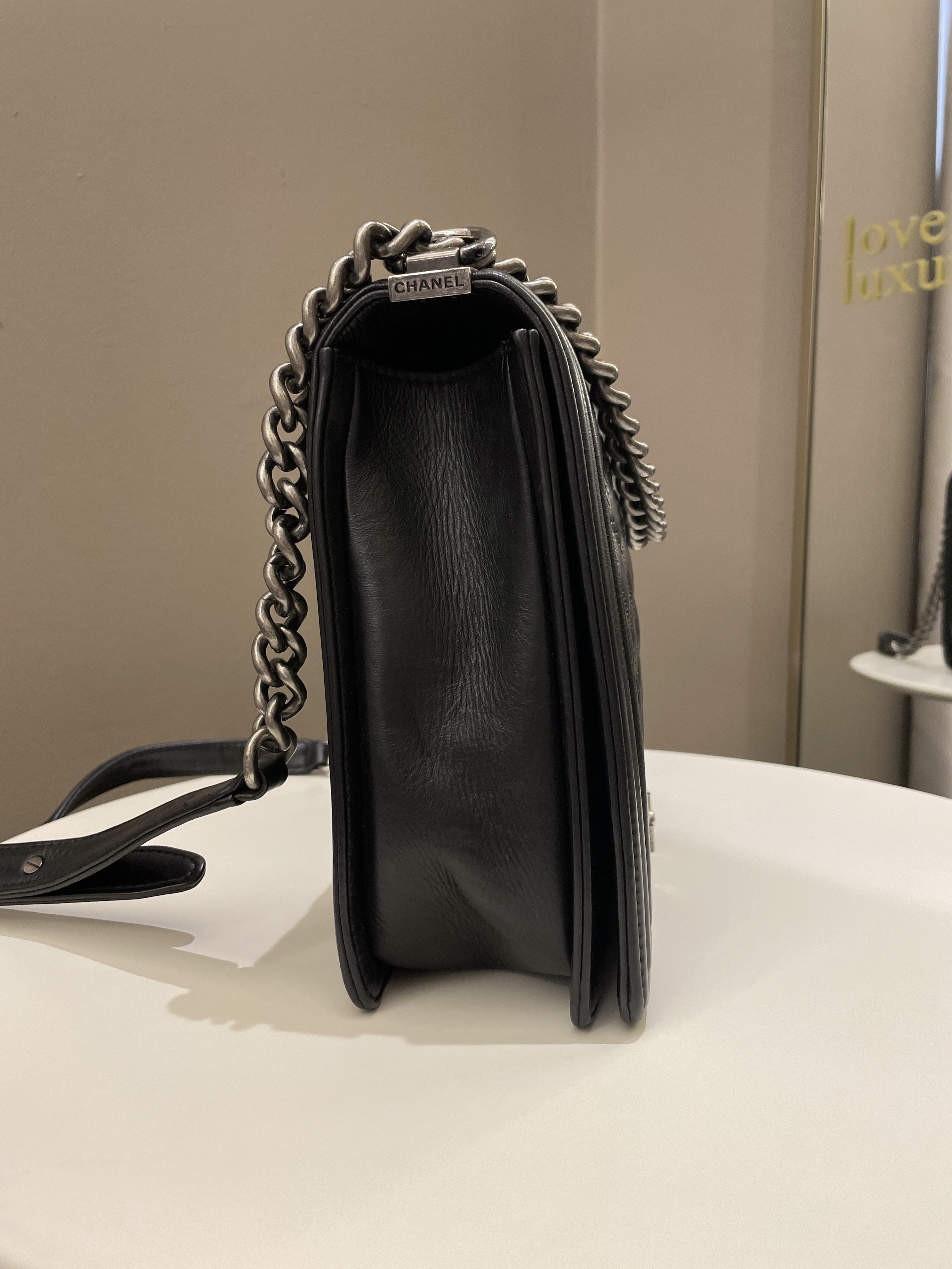 Chanel Quilted Boy Large Black Calfskin