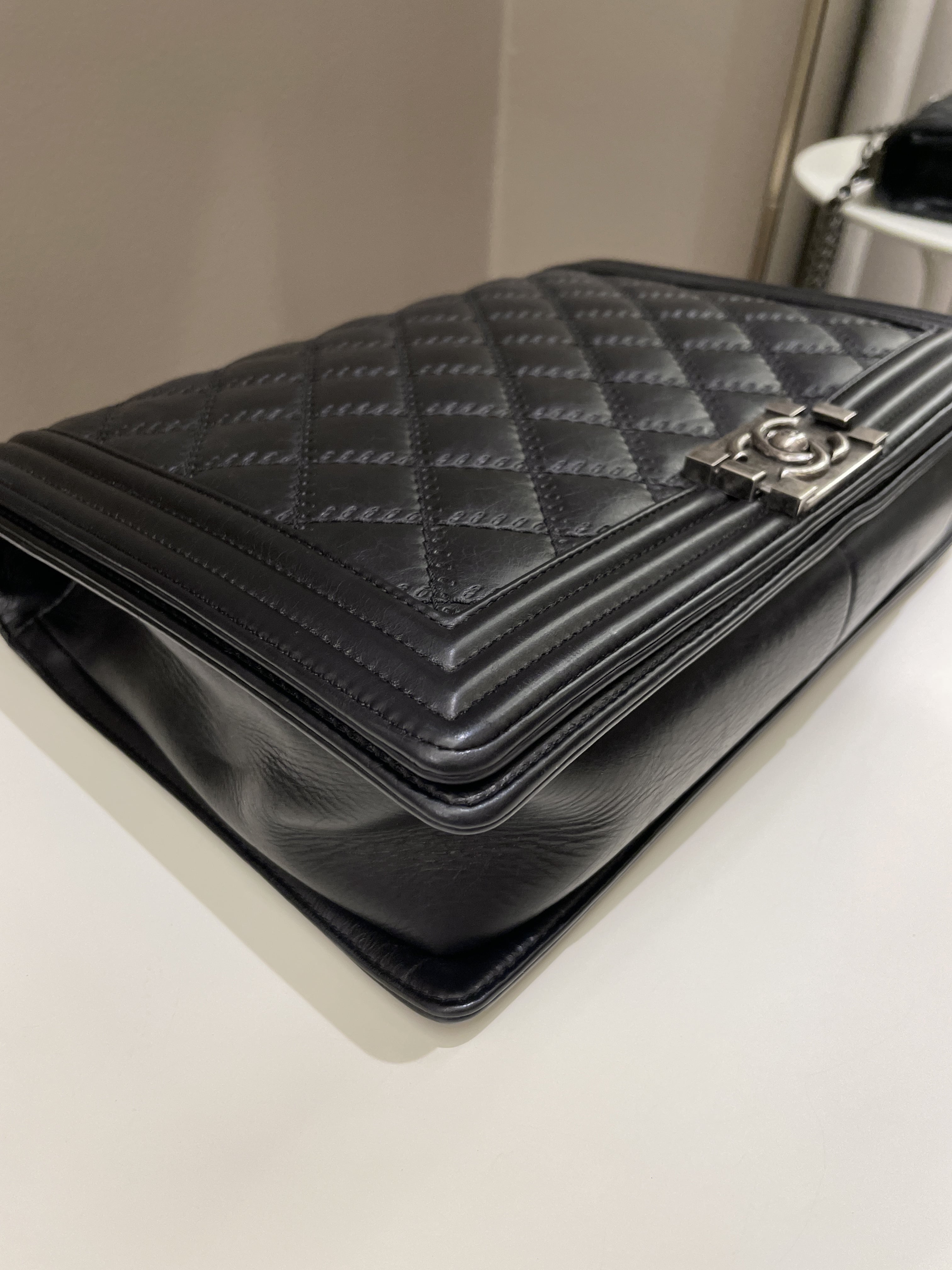Chanel Quilted Boy Large Black Calfskin