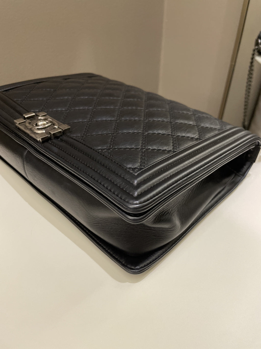 Chanel Quilted Boy Large Black Calfskin