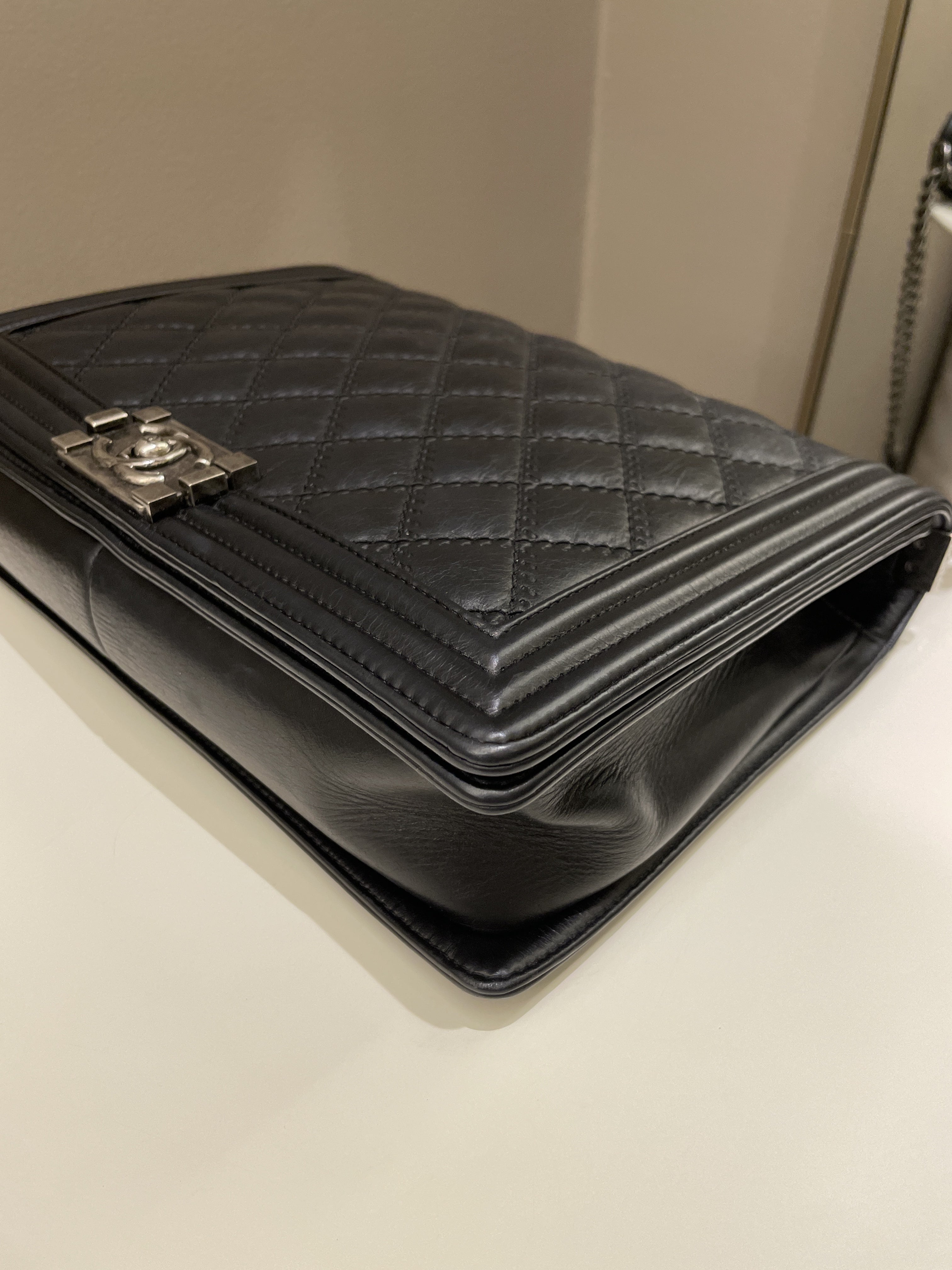 Chanel Quilted Boy Large Black Calfskin