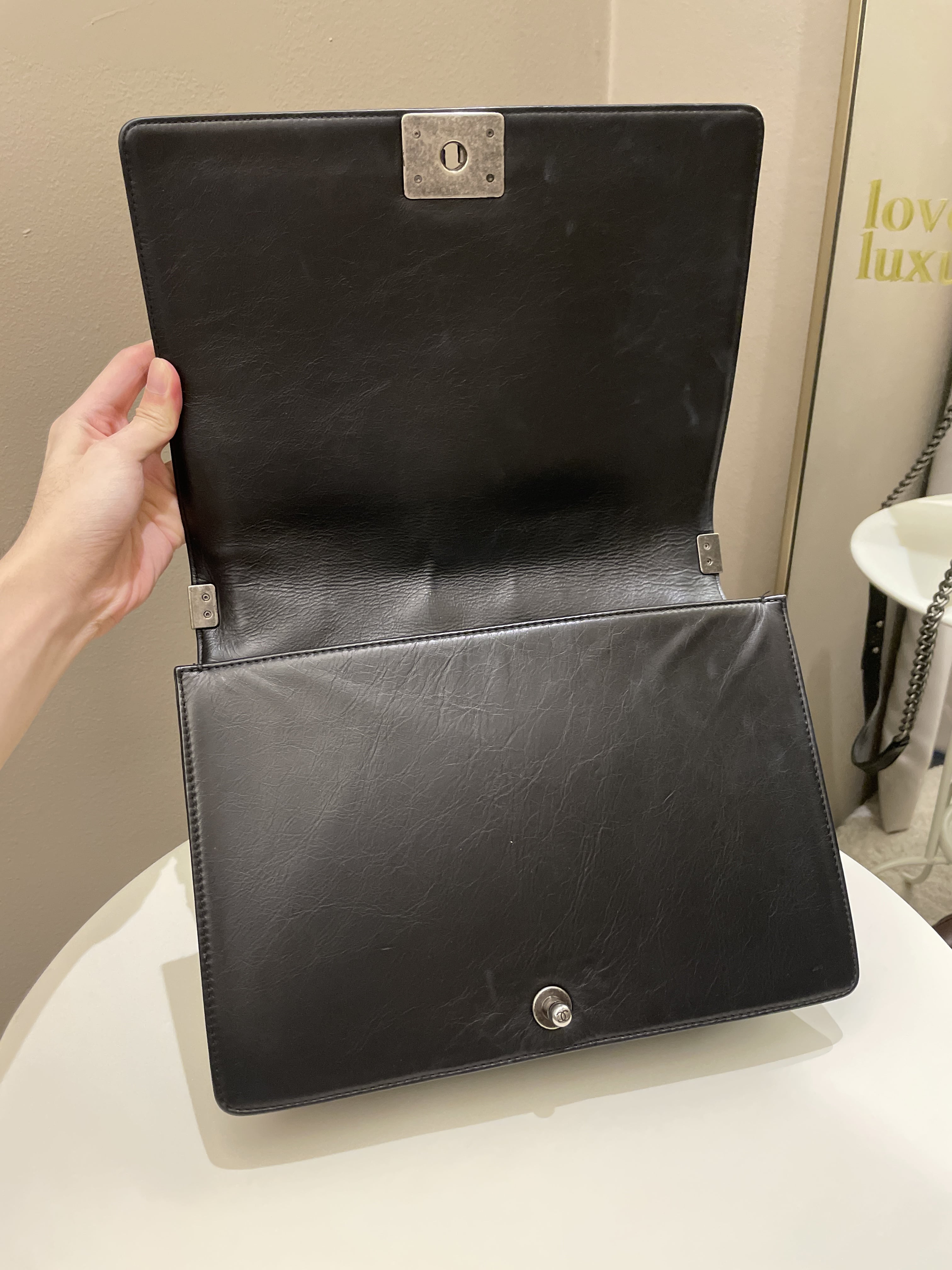 Chanel Quilted Boy Large Black Calfskin