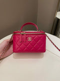 Chanel 21K Top Handle Vanity Rectangular Dark Rose Lambskin