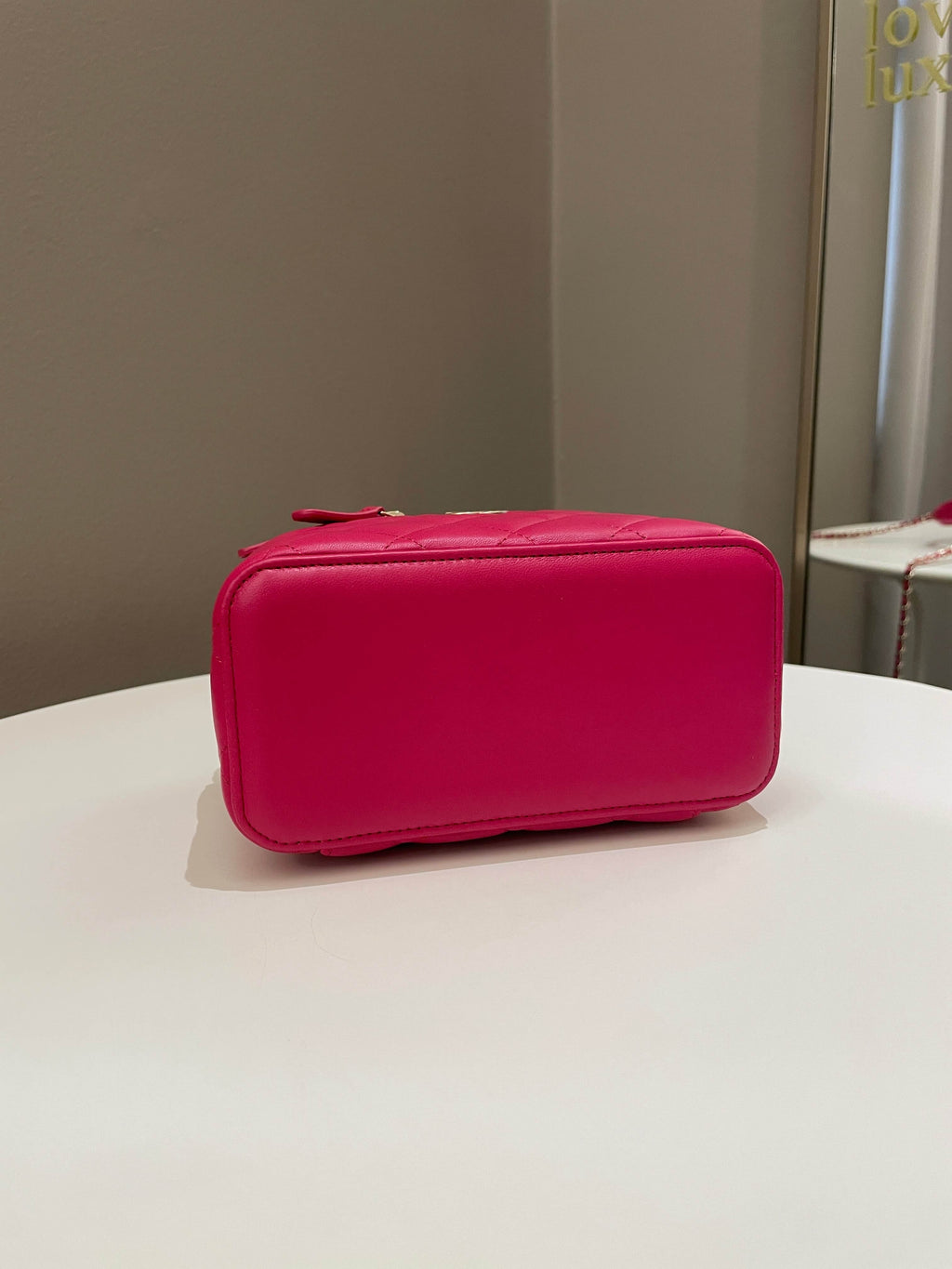 Chanel 21K Top Handle Vanity Rectangular Dark Rose Lambskin