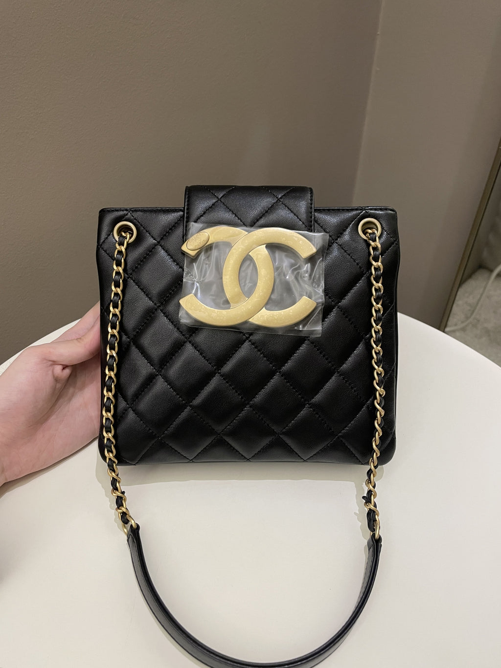 Chanel 24C Quilted XL CC Crossbody Black Calfskin