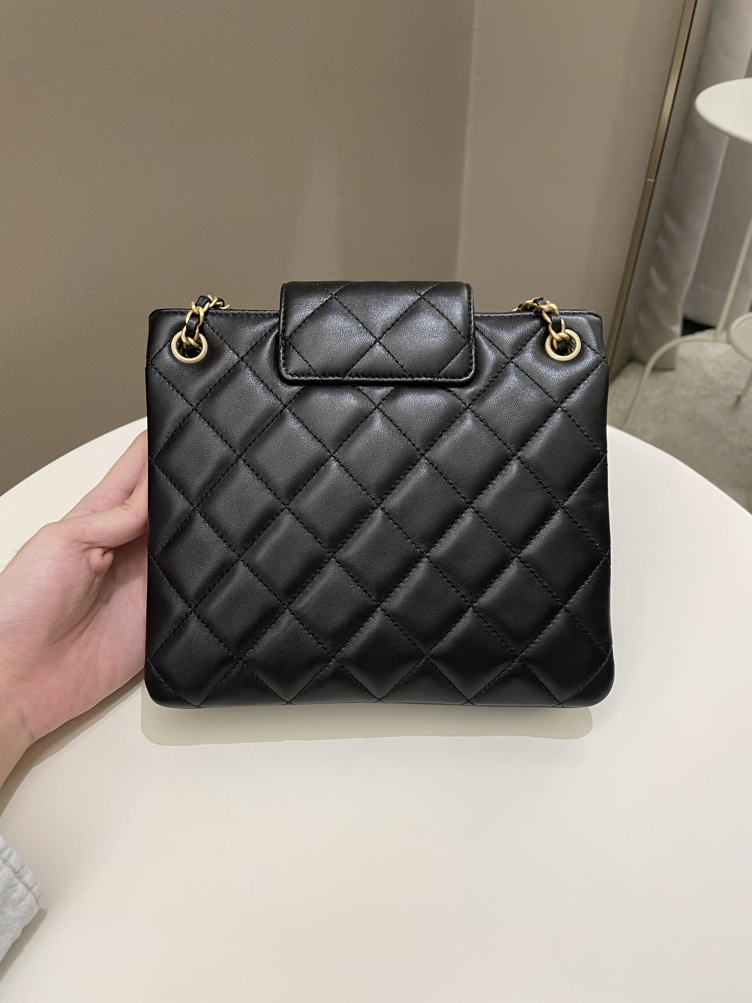 Chanel 24C Quilted XL CC Crossbody Black Calfskin
