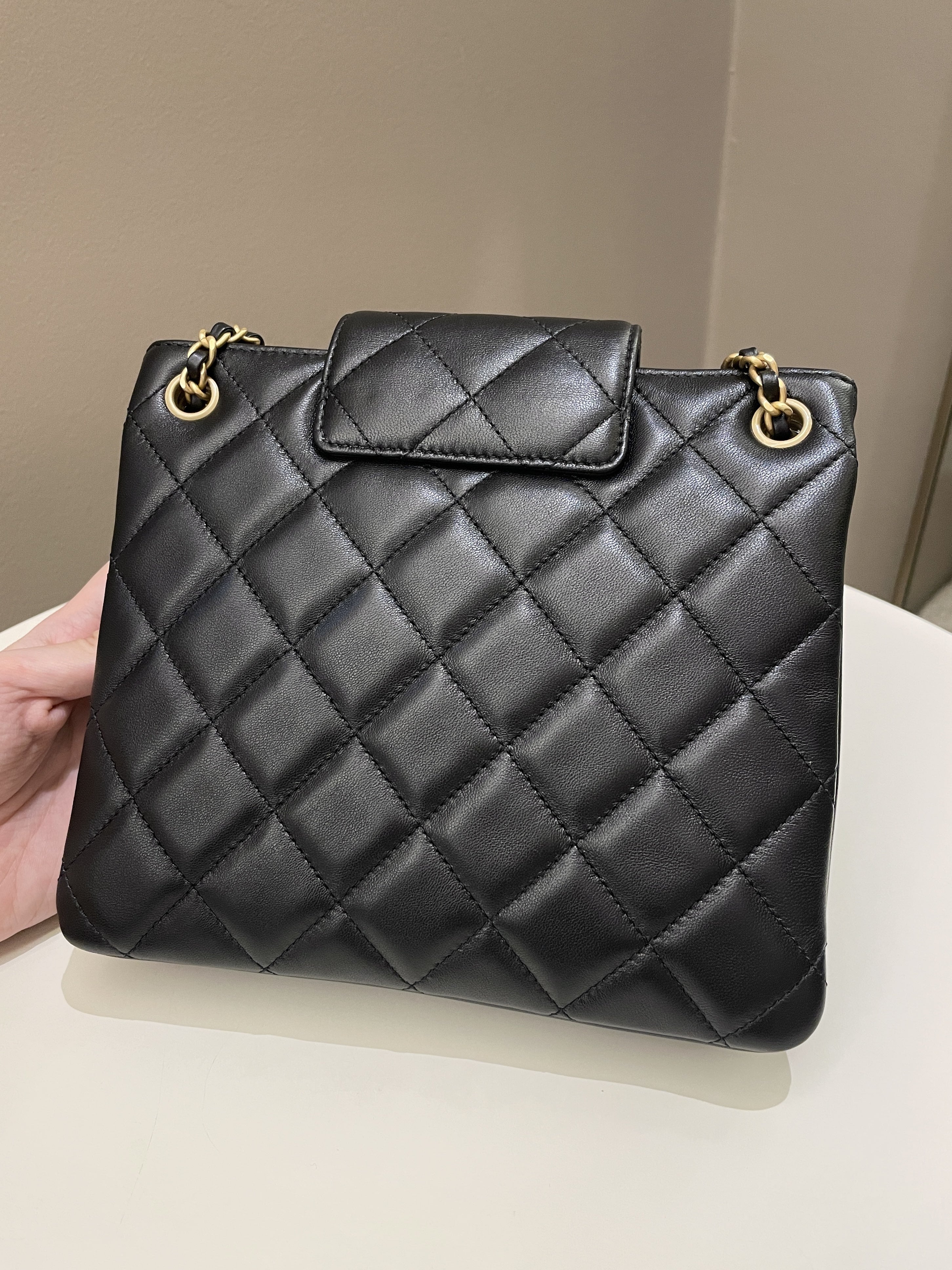 Chanel 24C Quilted XL CC Crossbody Black Calfskin