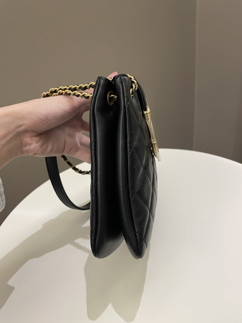 Chanel 24C Quilted XL CC Crossbody Black Calfskin