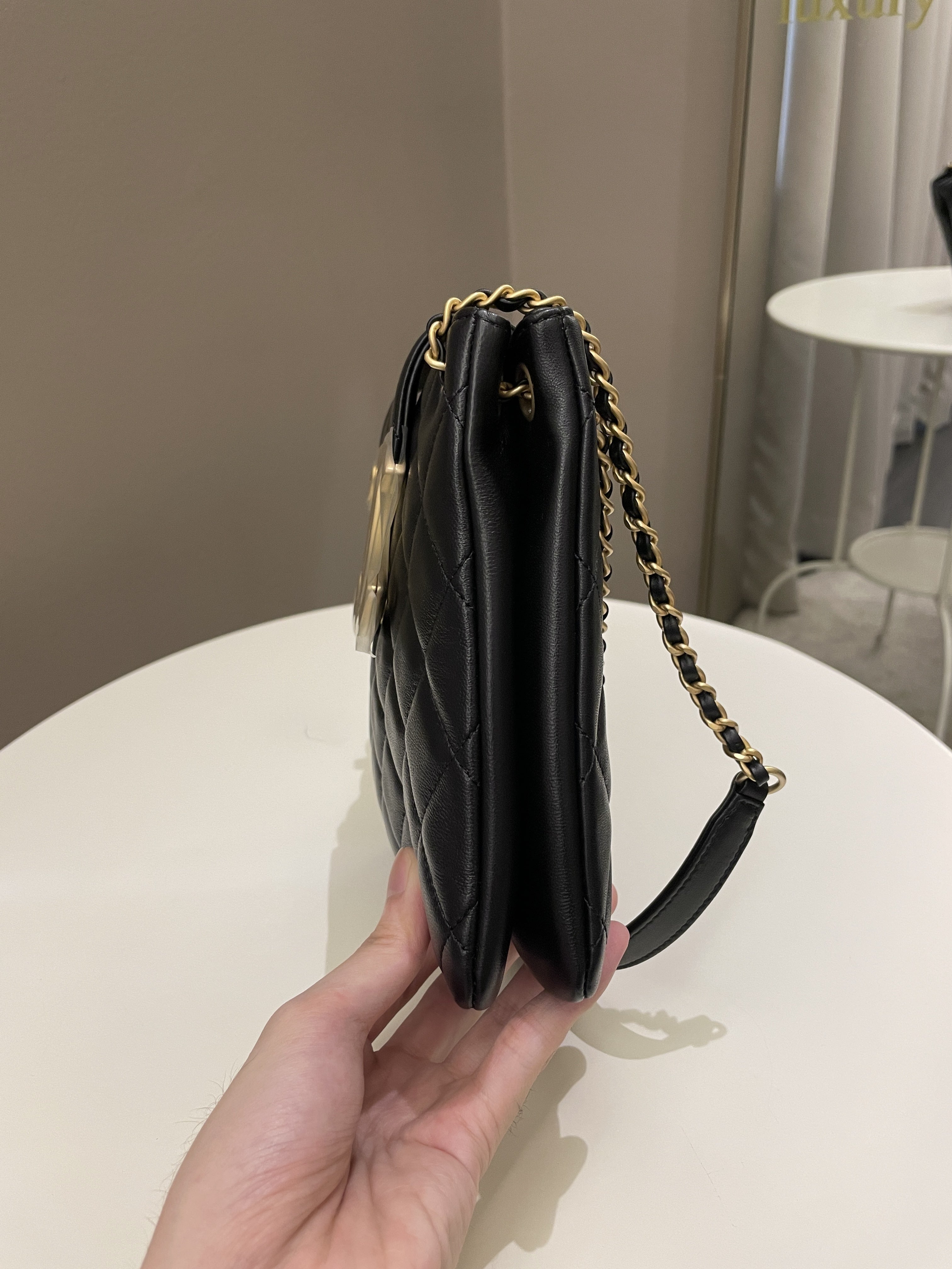 Chanel 24C Quilted XL CC Crossbody Black Calfskin