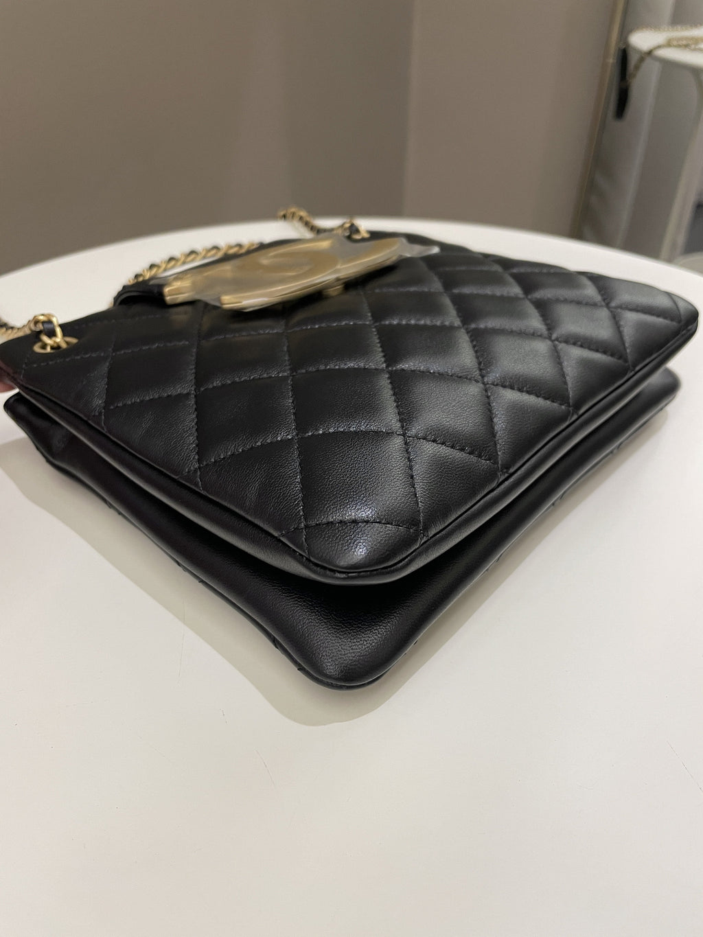 Chanel 24C Quilted XL CC Crossbody Black Calfskin