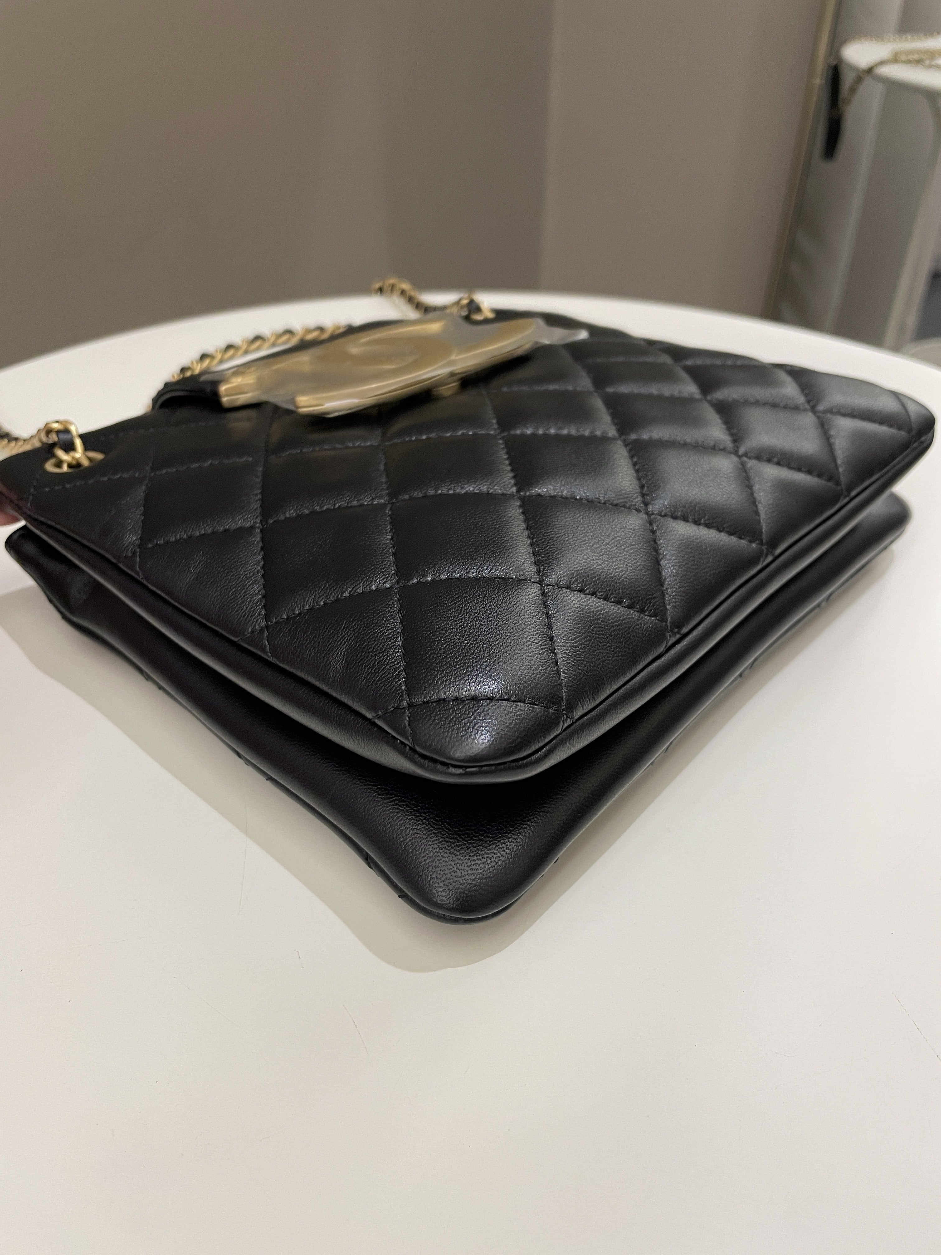 Chanel 24C Quilted XL CC Crossbody Black Calfskin