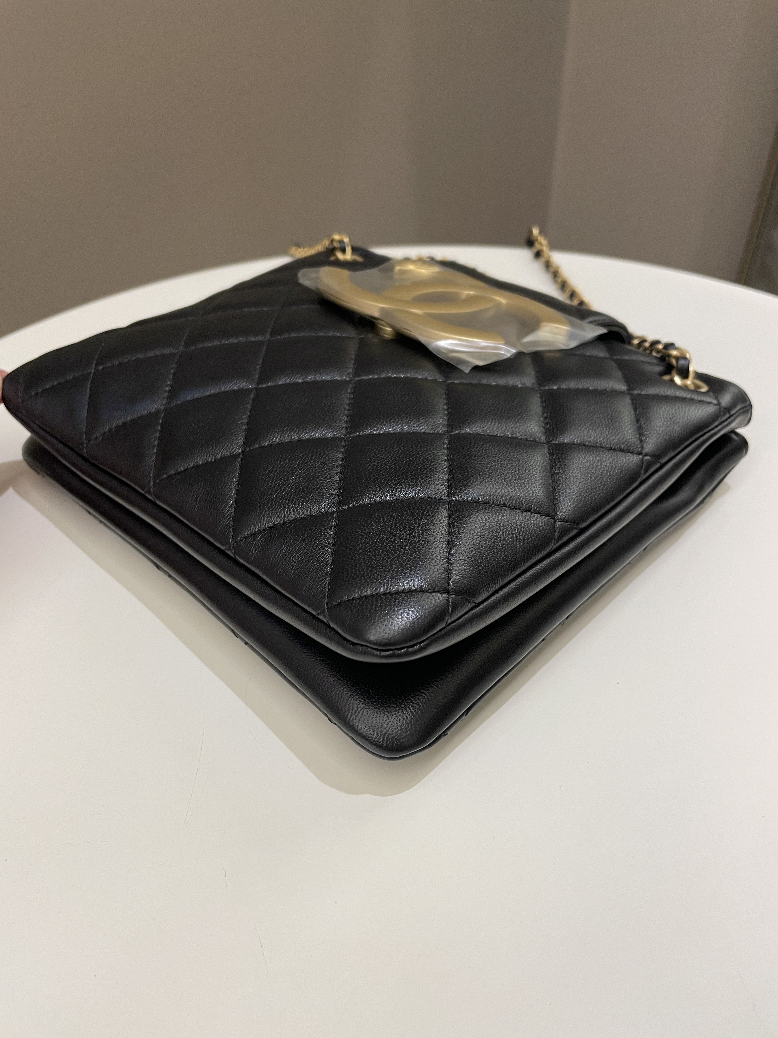 Chanel 24C Quilted XL CC Crossbody Black Calfskin