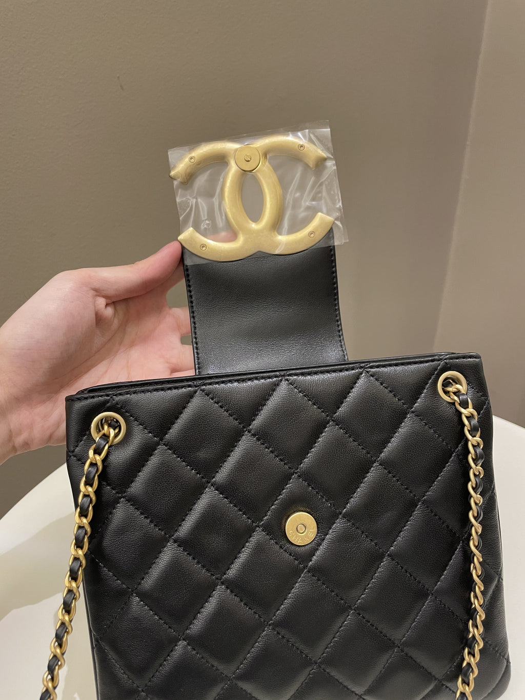 Chanel 24C Quilted XL CC Crossbody Black Calfskin