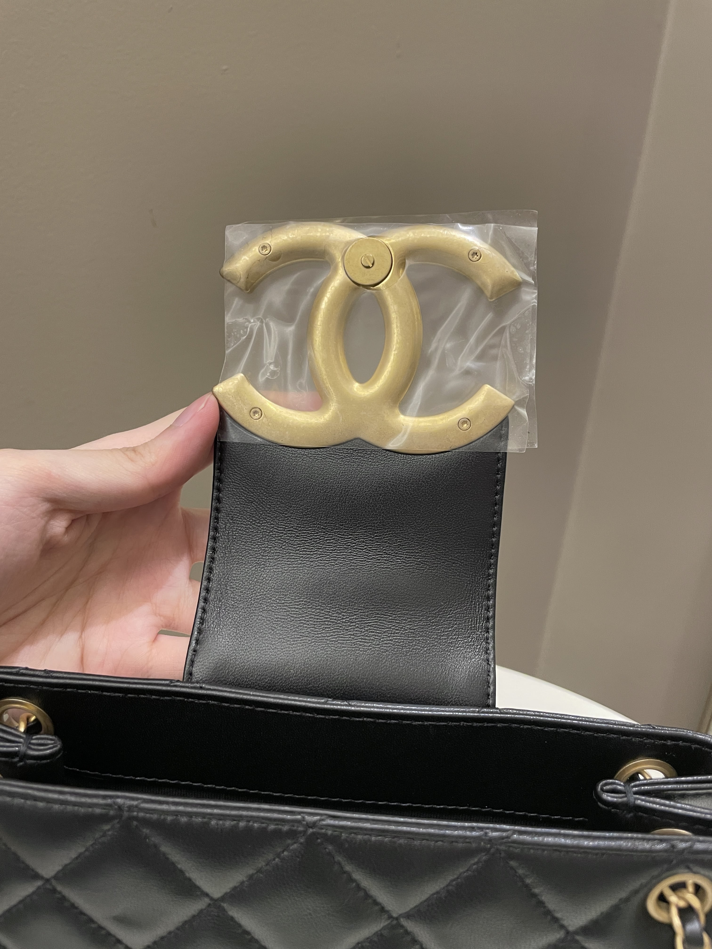 Chanel 24C Quilted XL CC Crossbody Black Calfskin