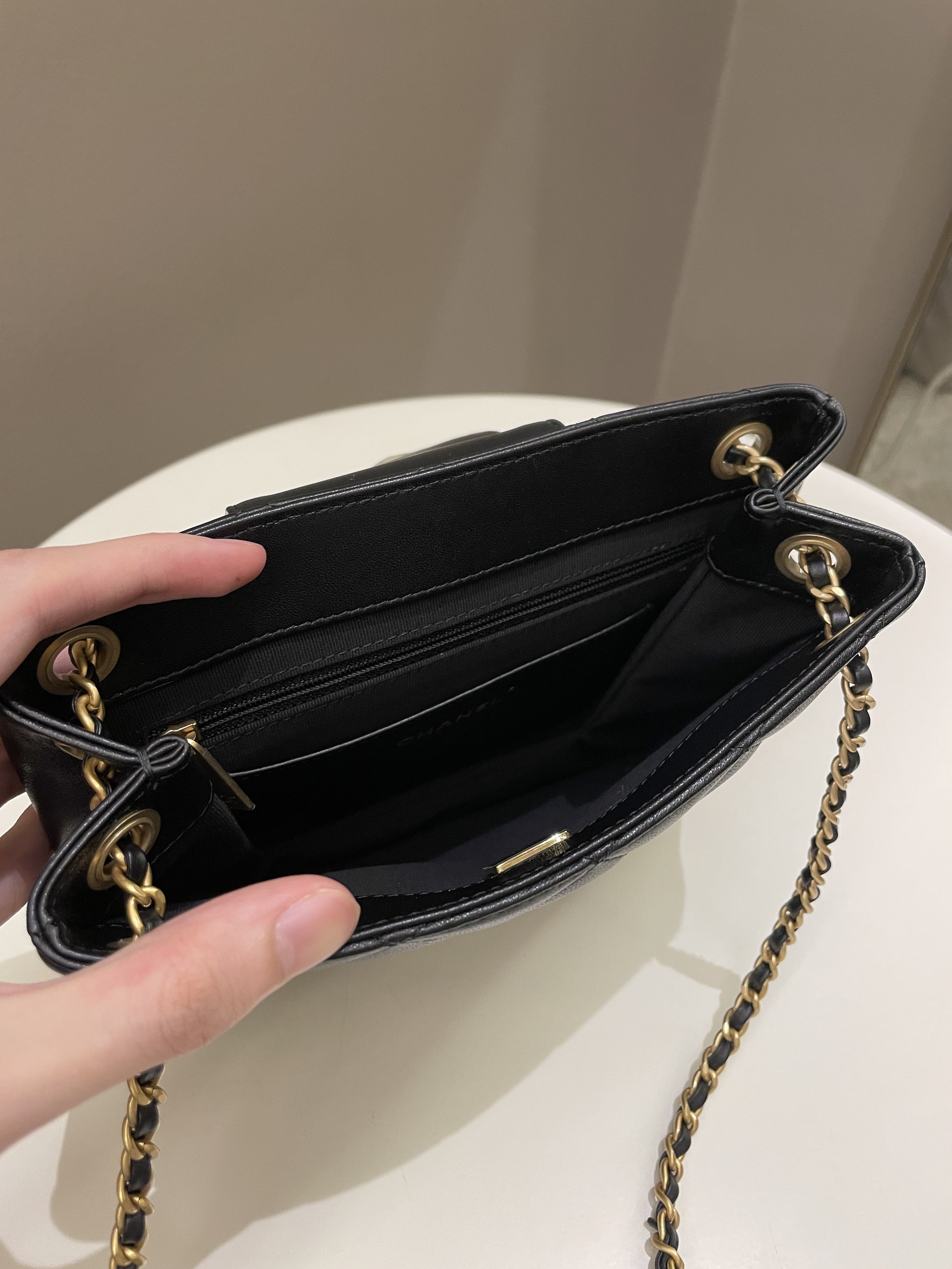 Chanel 24C Quilted XL CC Crossbody Black Calfskin