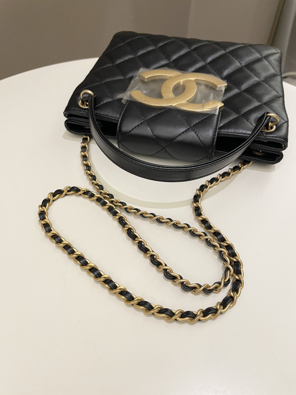 Chanel 24C Quilted XL CC Crossbody Black Calfskin