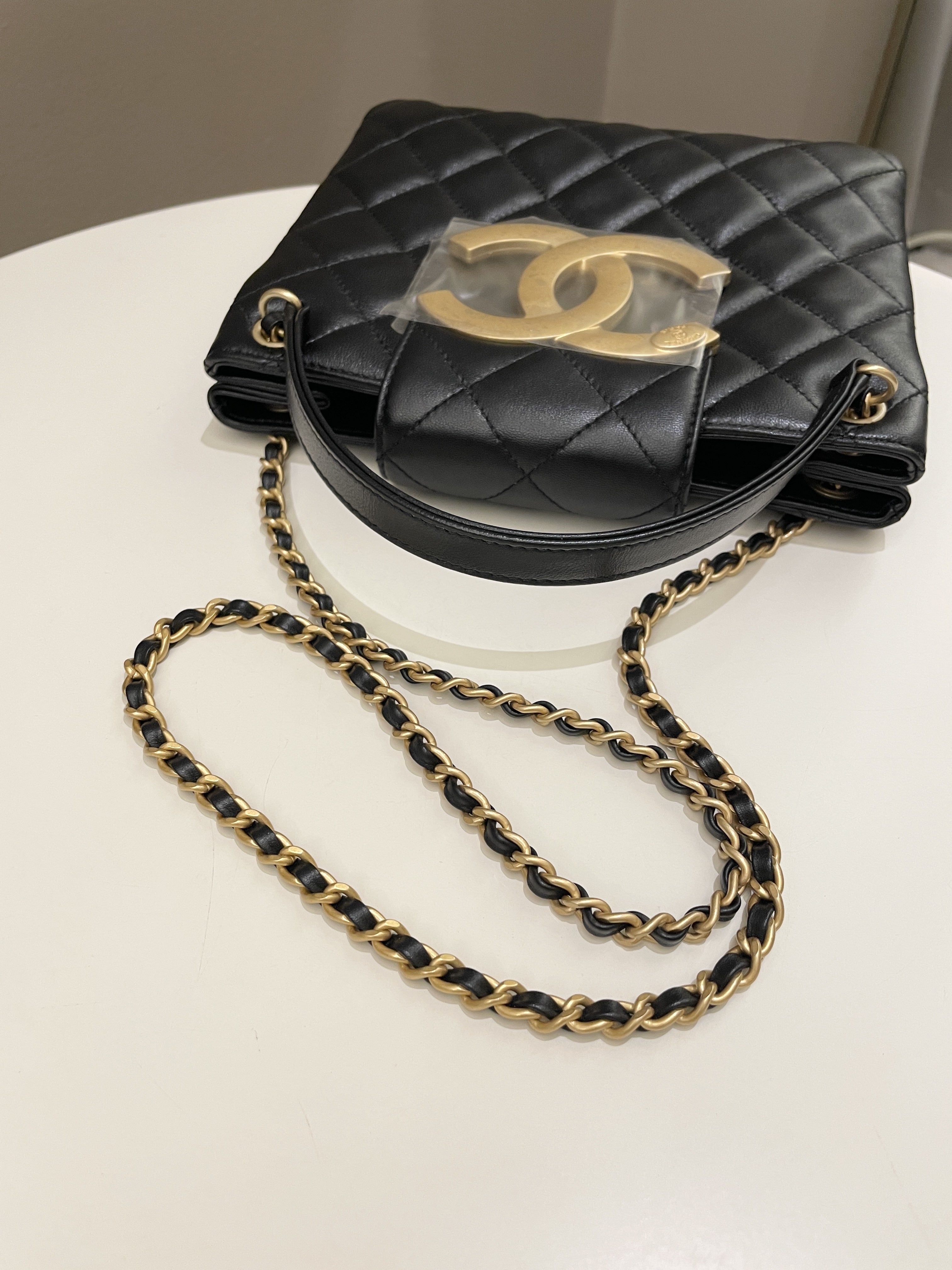 Chanel 24C Quilted XL CC Crossbody Black Calfskin