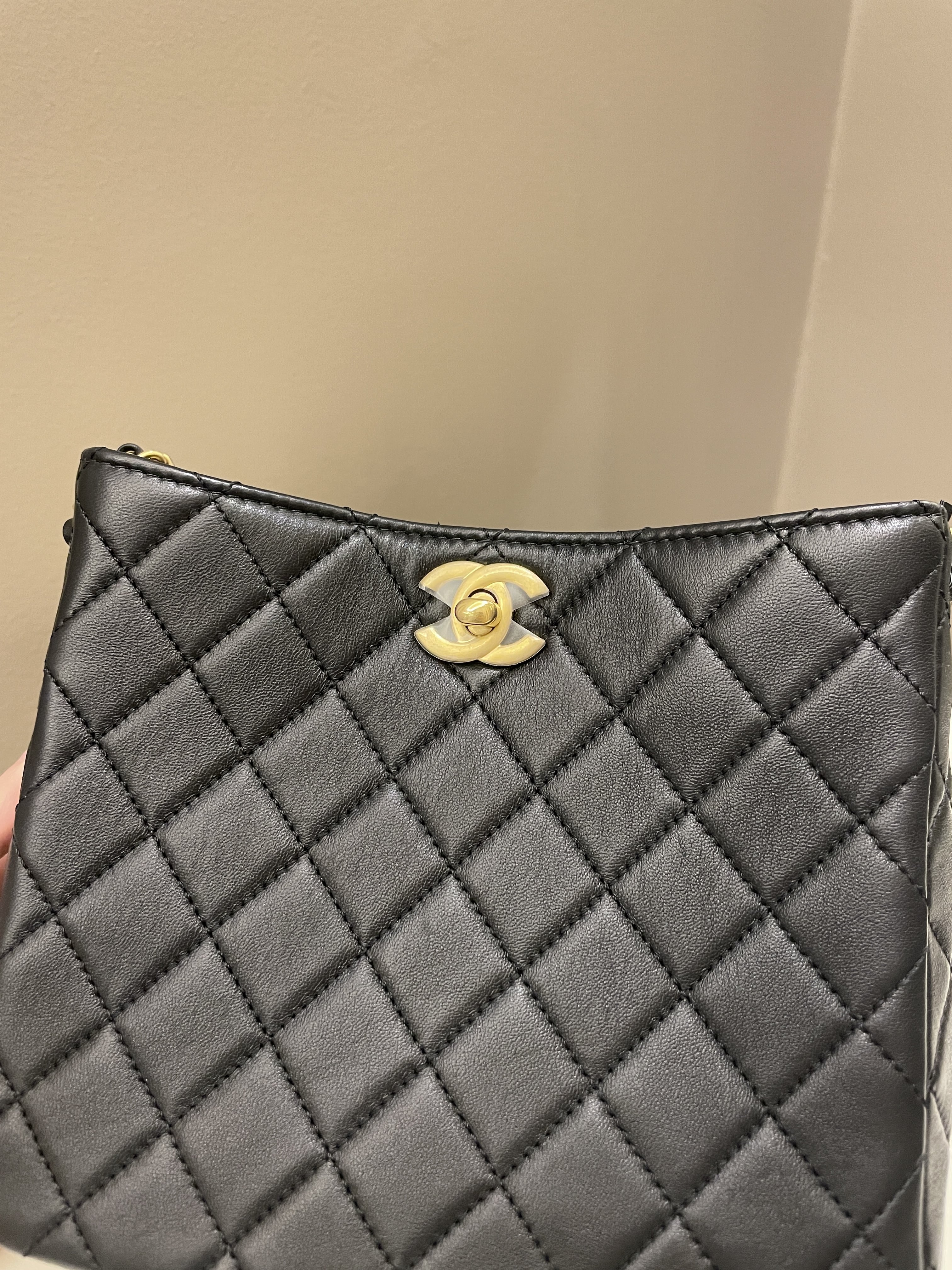 Chanel Hobo Pearl Crush Black Lambskin