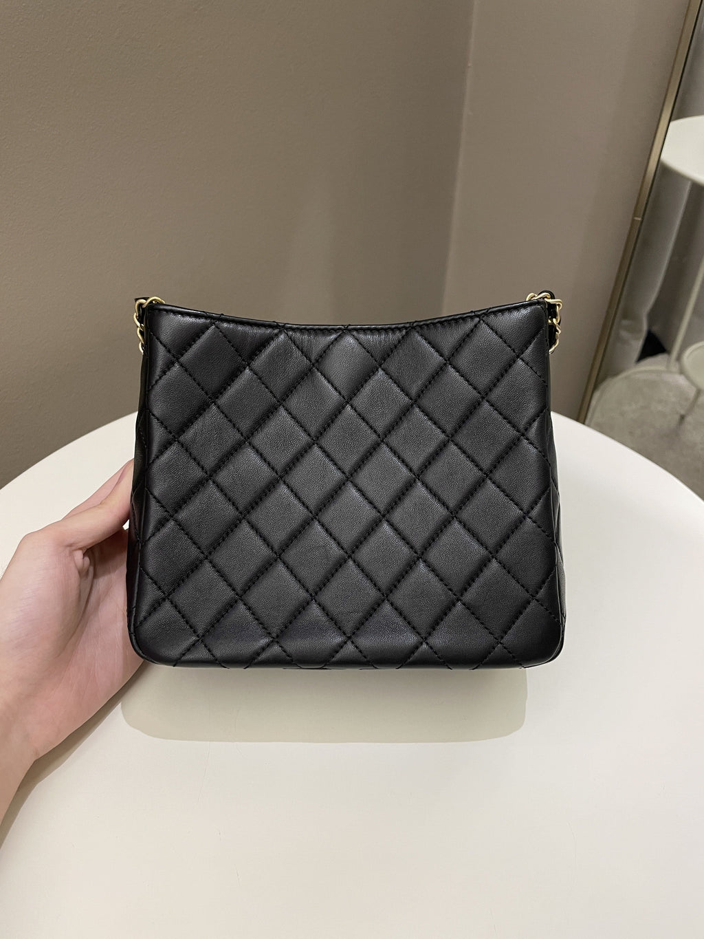 Chanel Hobo Pearl Crush Black Lambskin