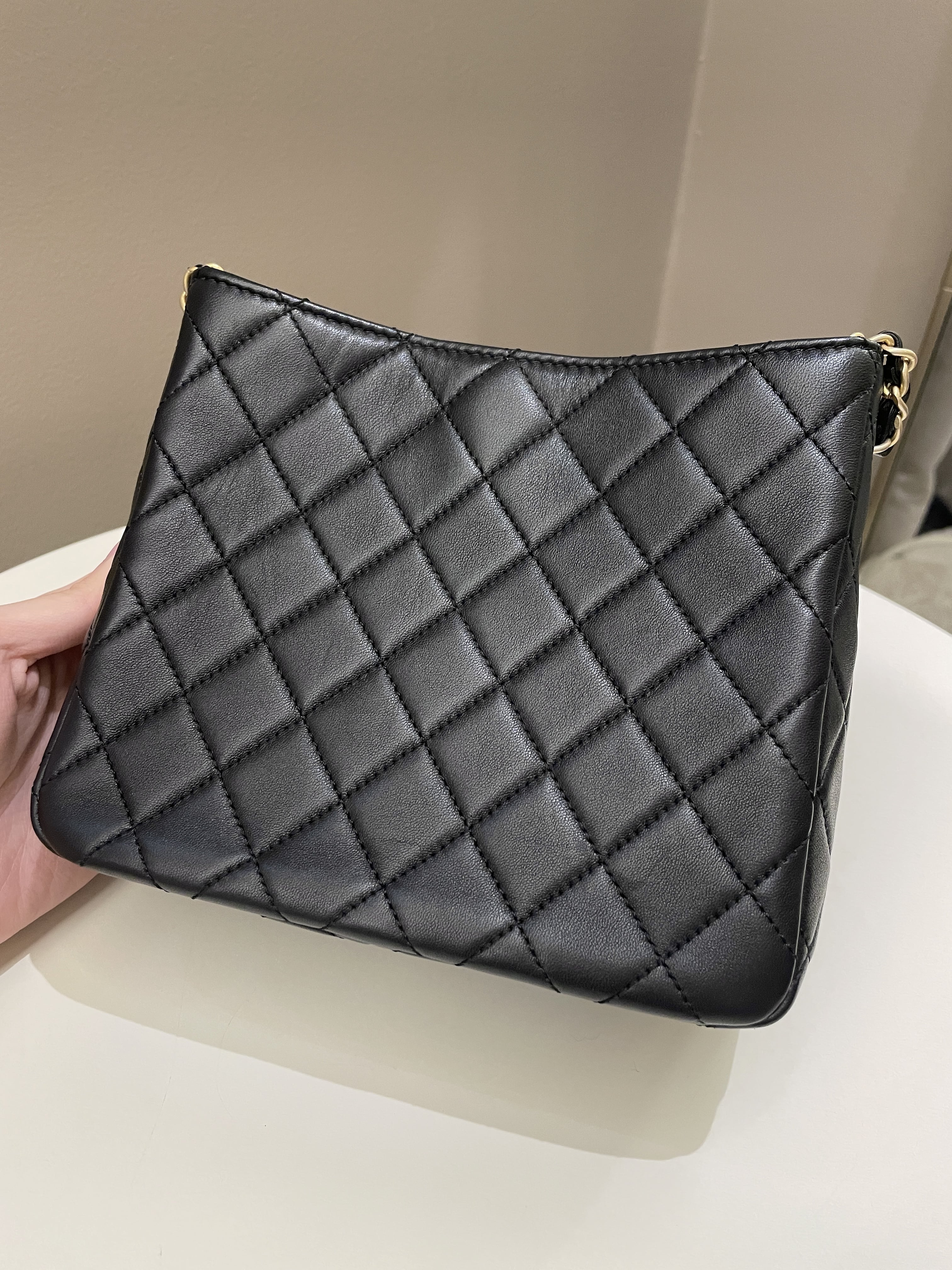 Chanel Hobo Pearl Crush Black Lambskin
