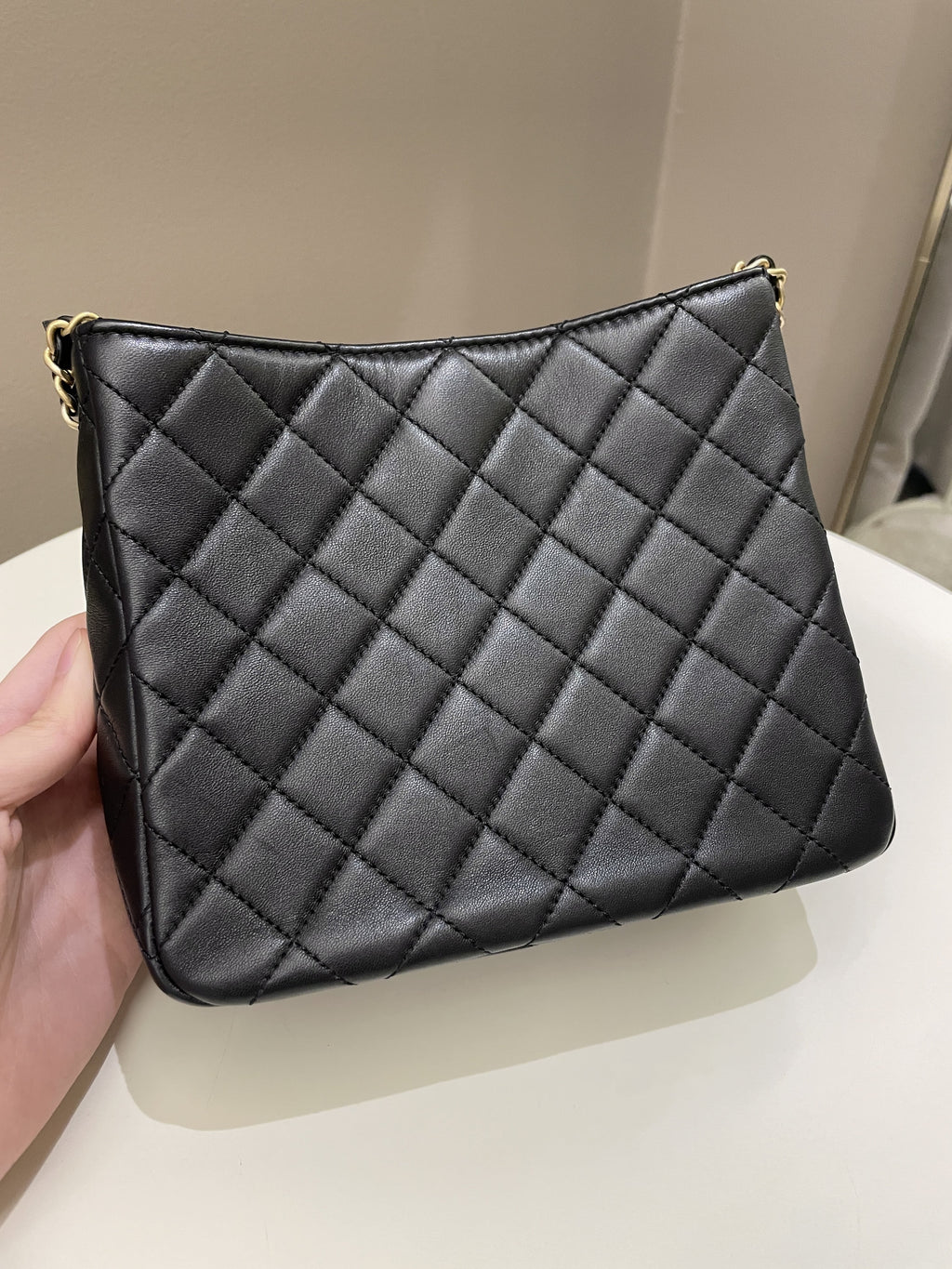 Chanel Hobo Pearl Crush Black Lambskin