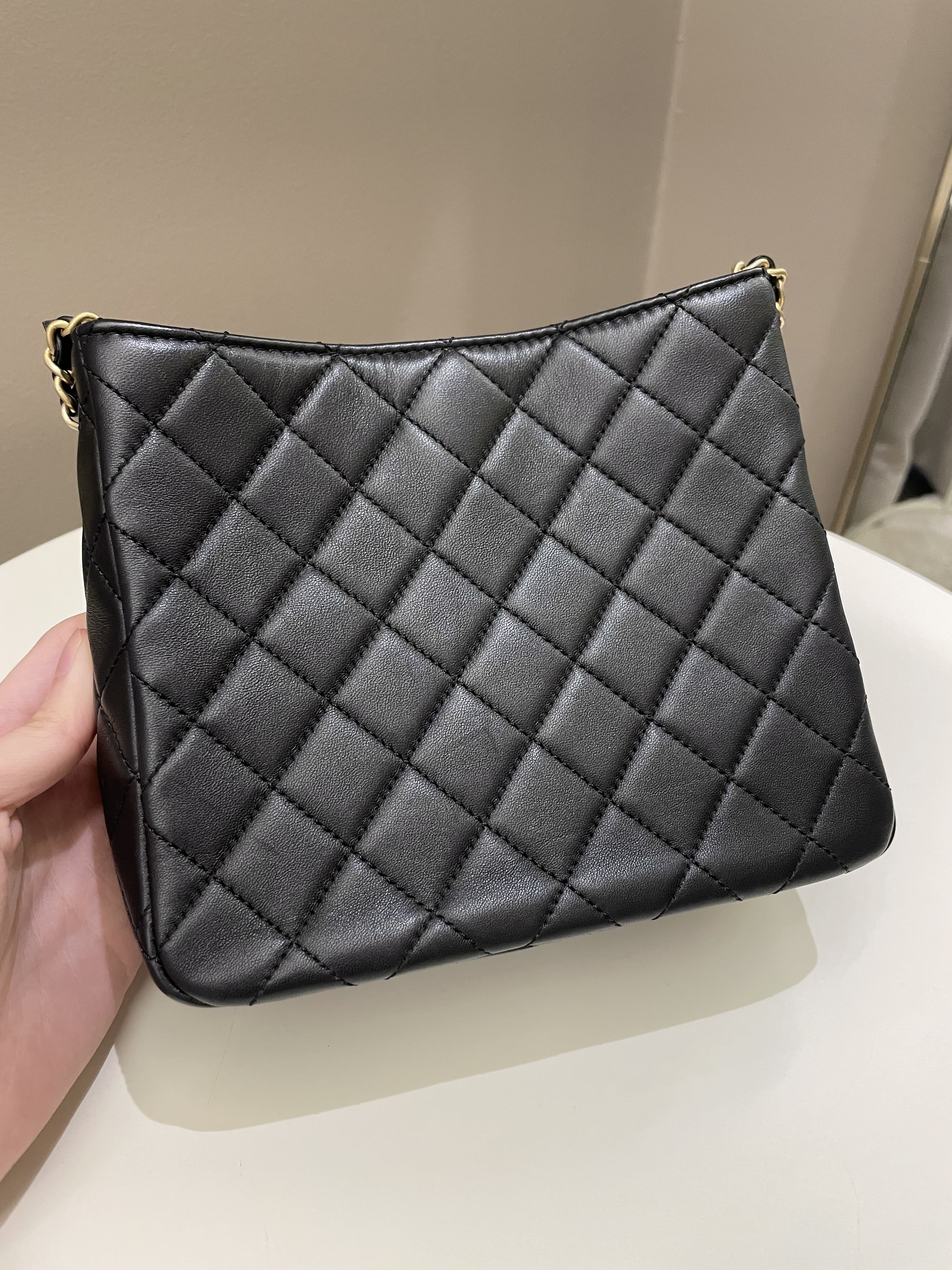 Chanel Hobo Pearl Crush Black Lambskin