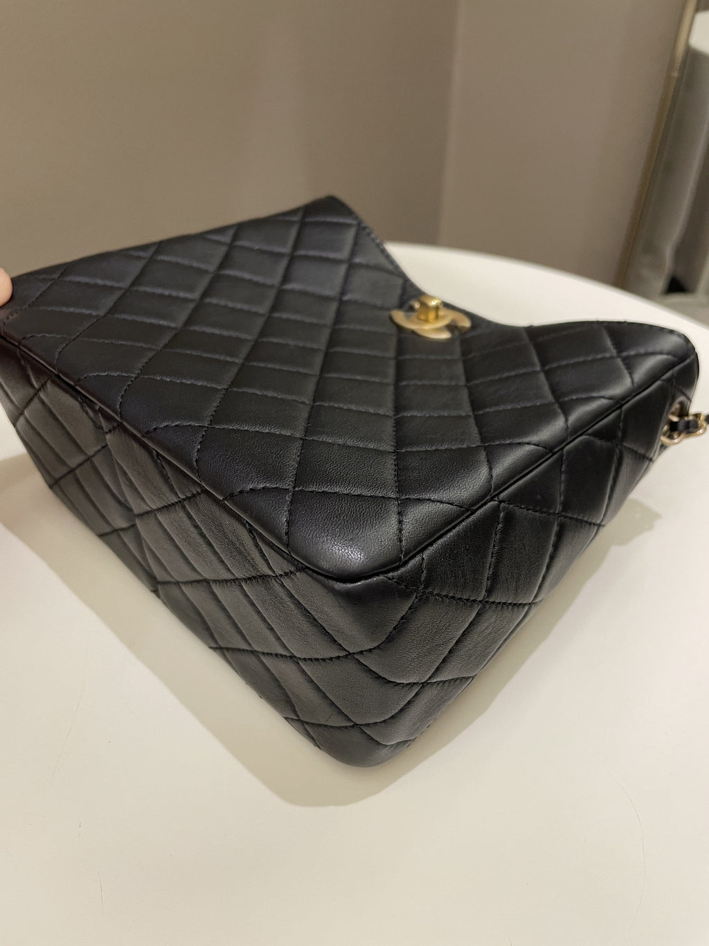 Chanel Hobo Pearl Crush Black Lambskin
