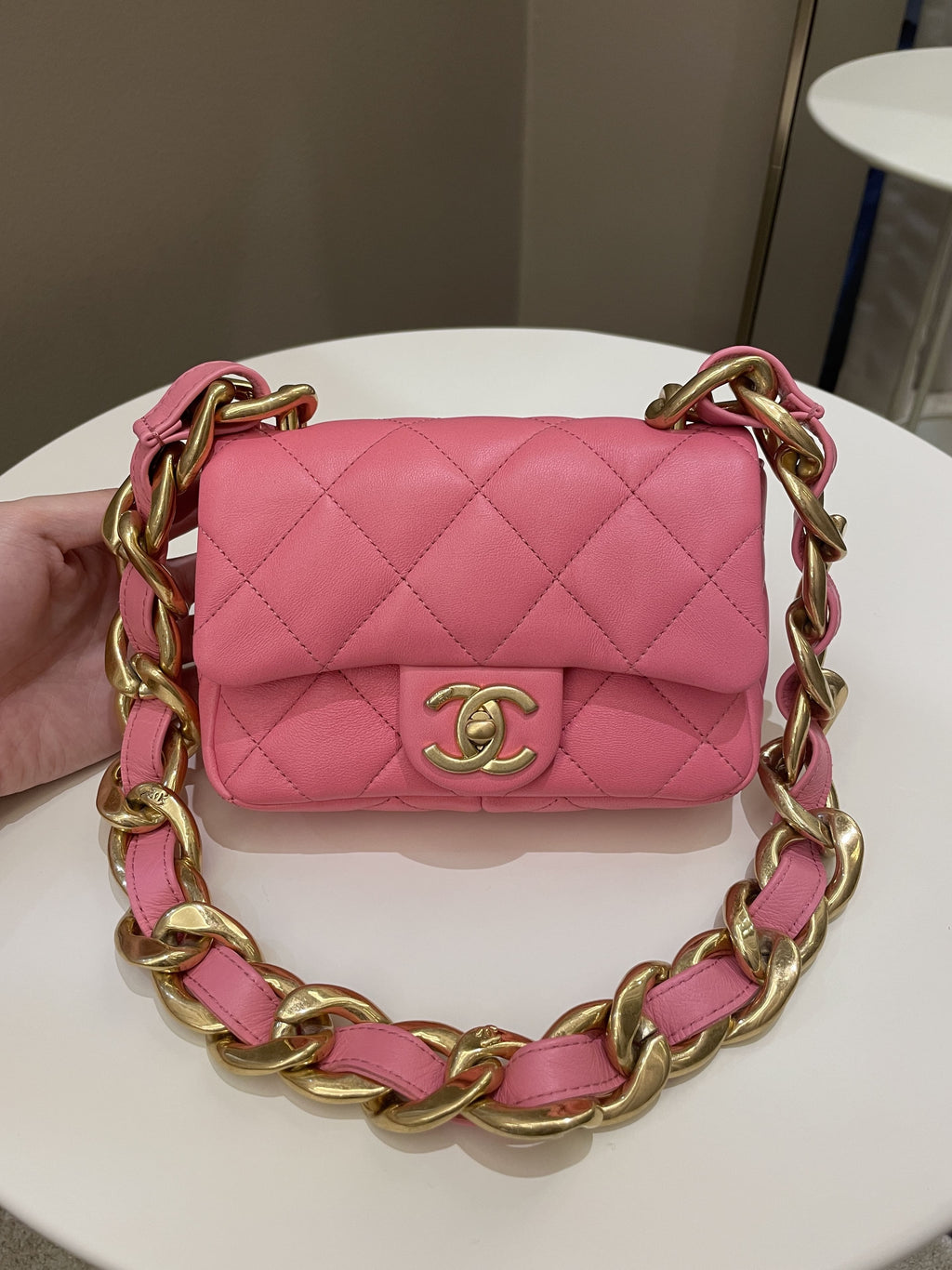 Chanel 22S Funky Town Flap Bag Pink Calfskin
