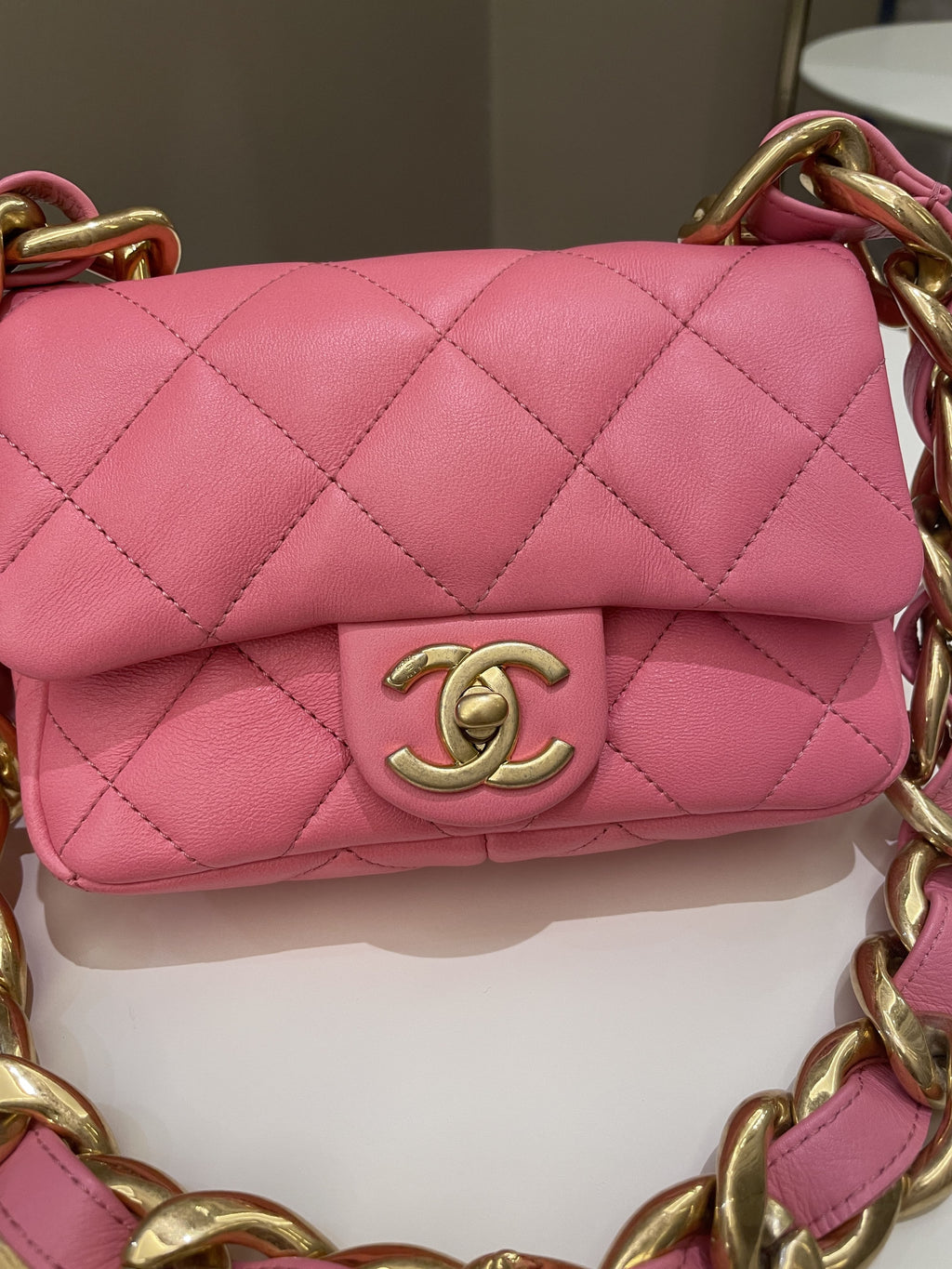 Chanel 22S Funky Town Flap Bag Pink Calfskin
