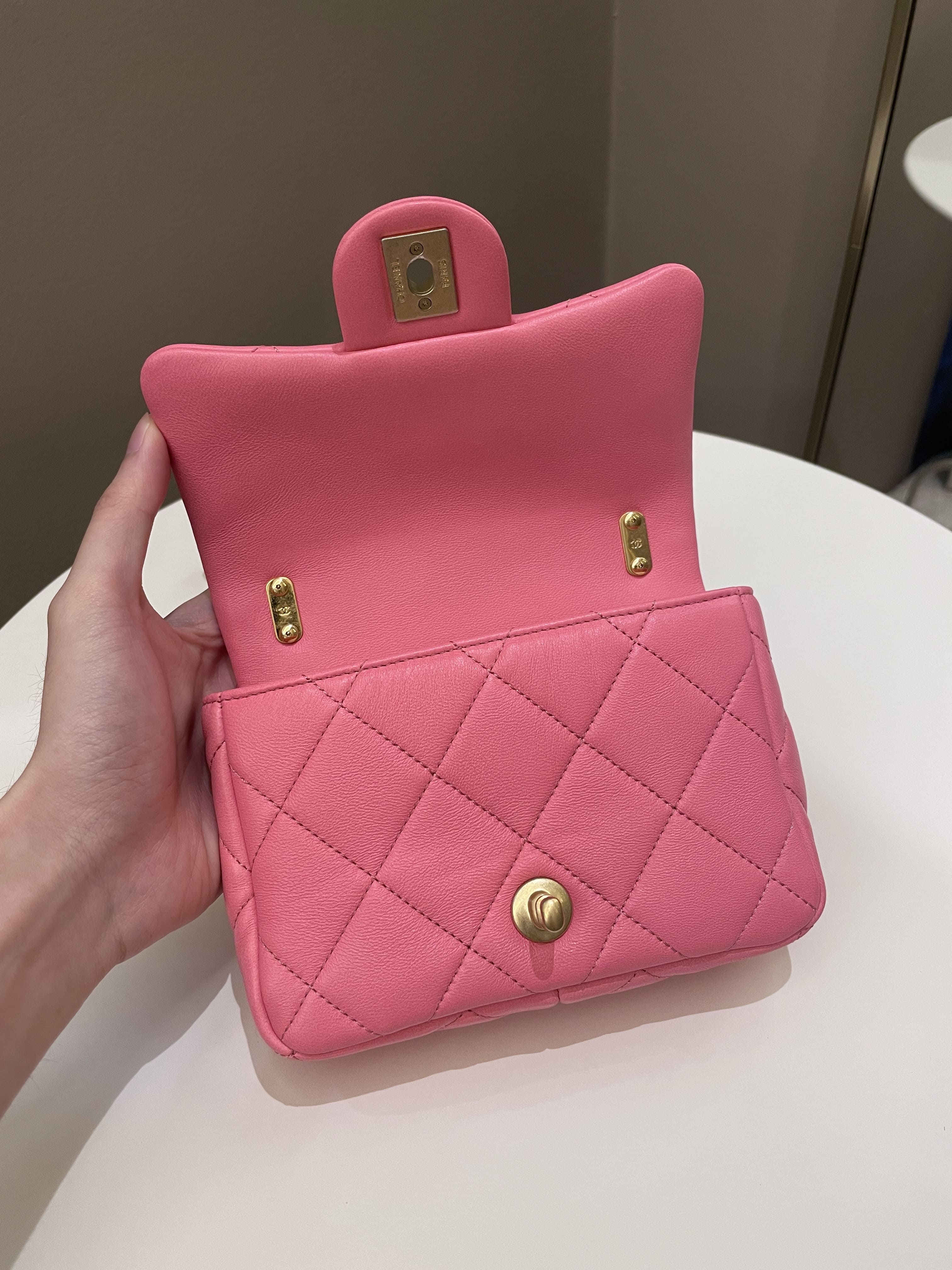 Chanel 22S Funky Town Flap Bag Pink Calfskin