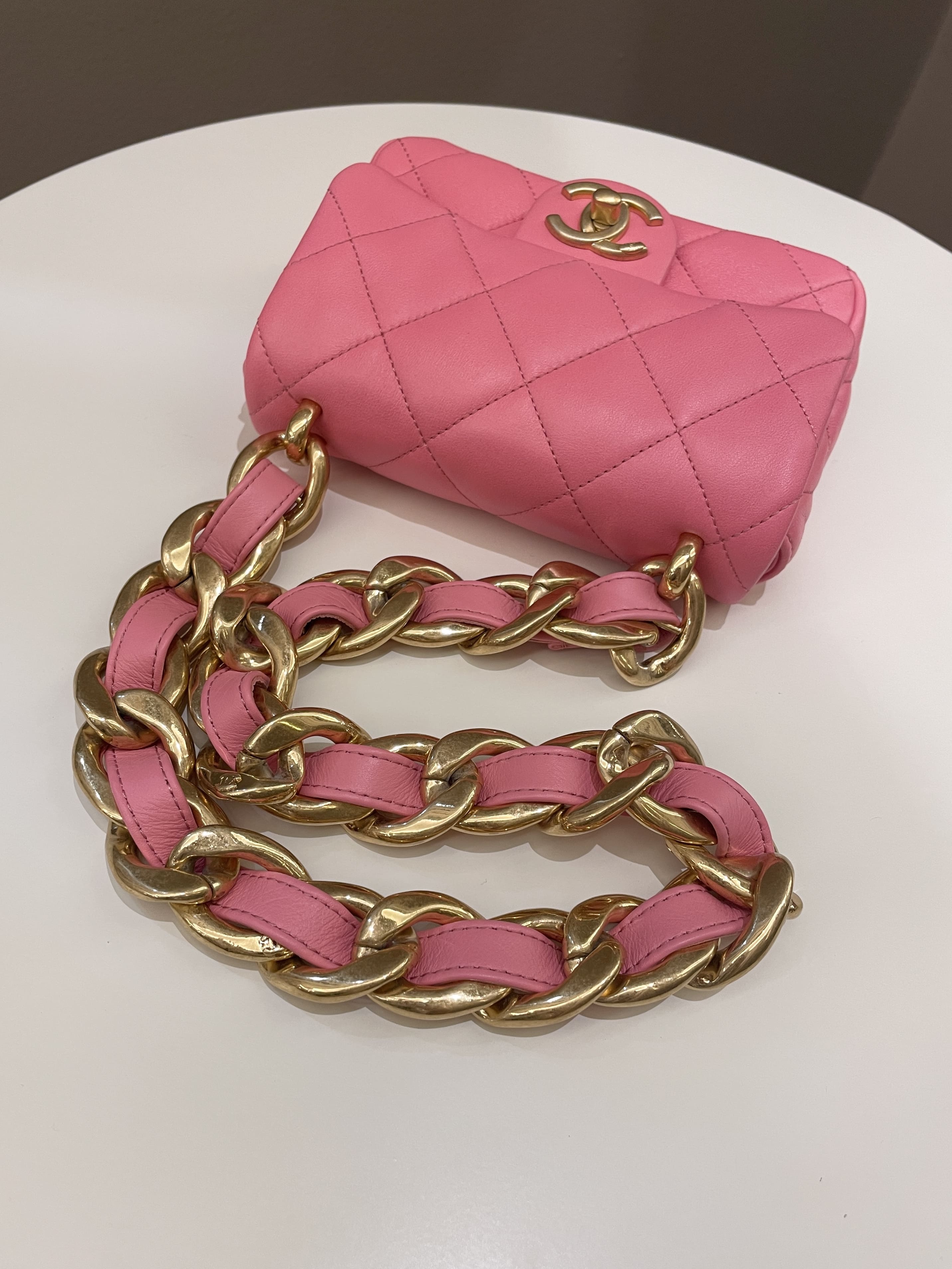 Chanel 22S Funky Town Flap Bag Pink Calfskin