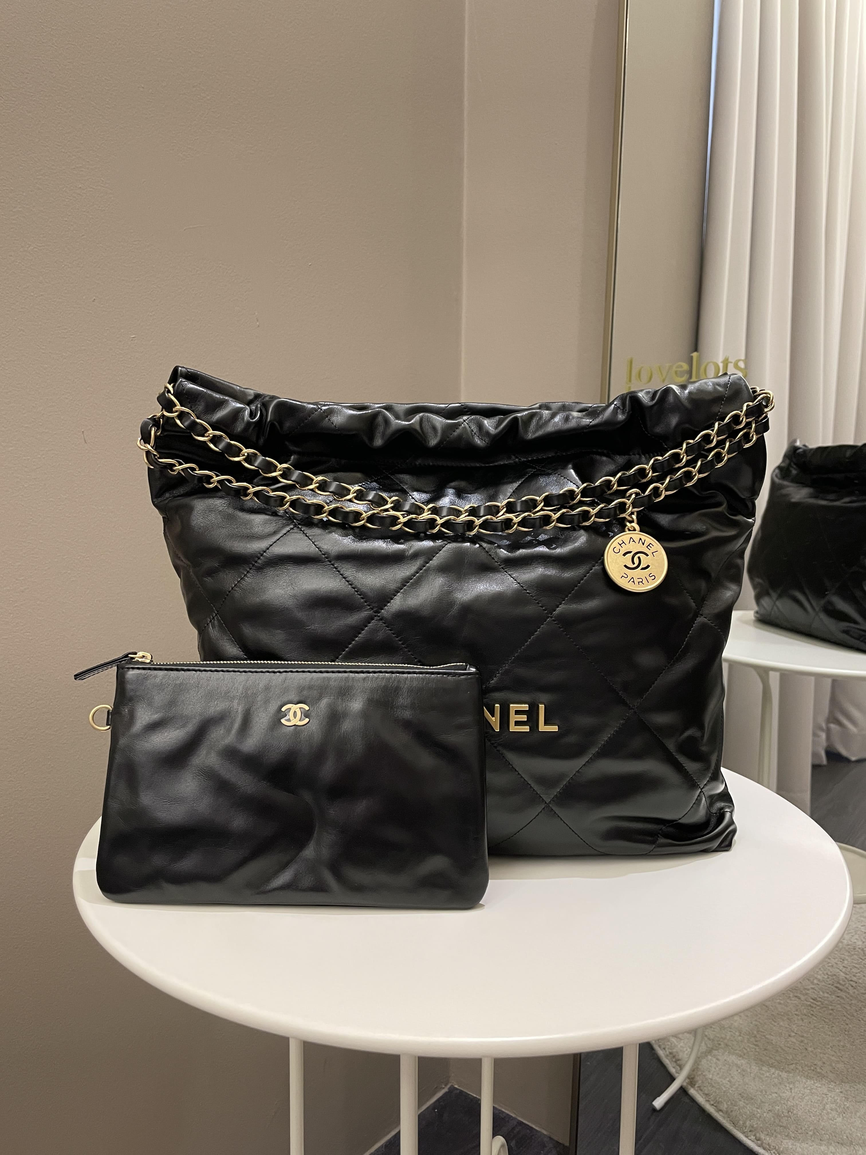 Chanel 22 Medium Black Calfskin
