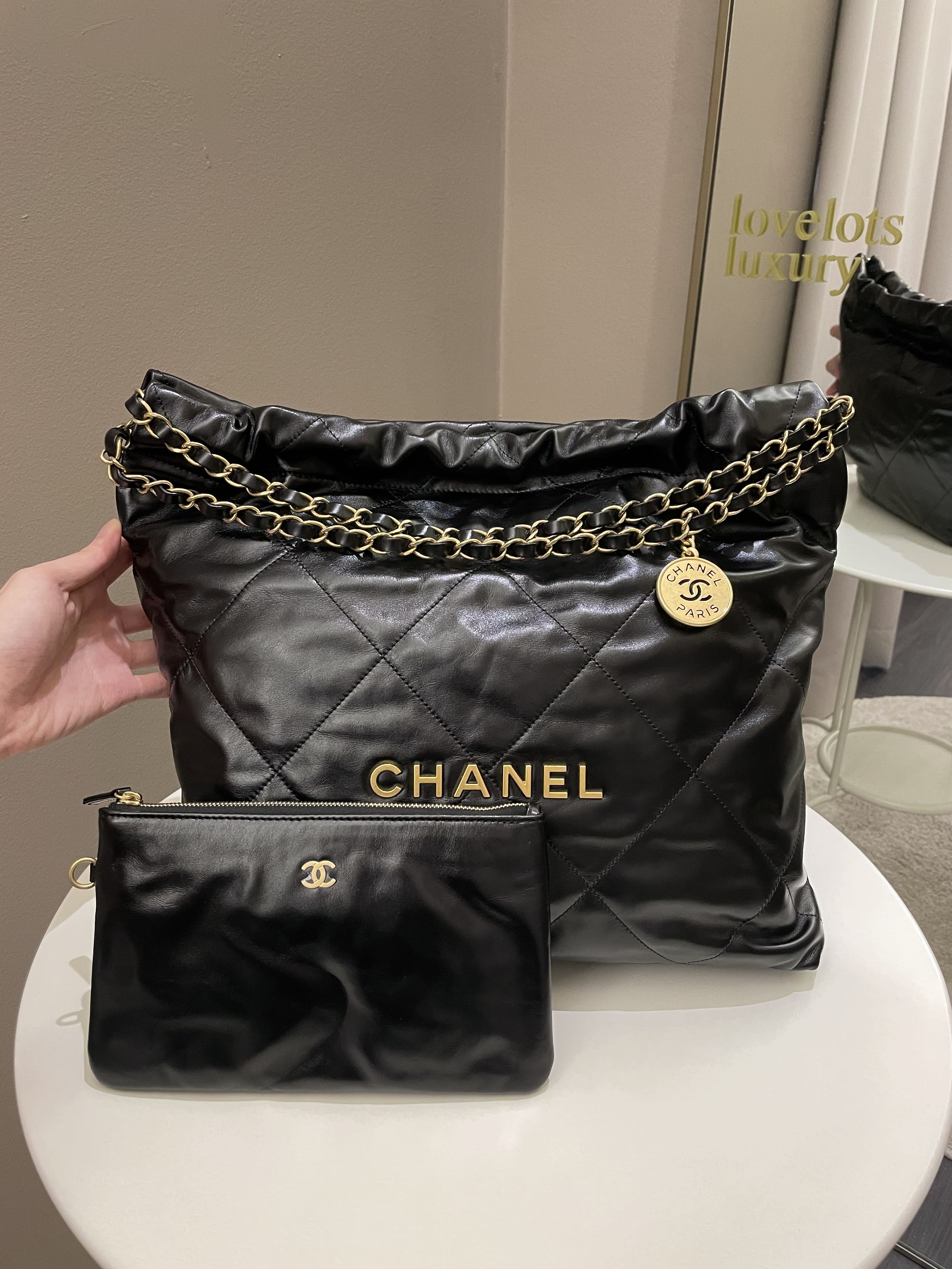 Chanel 22 Medium Black Calfskin