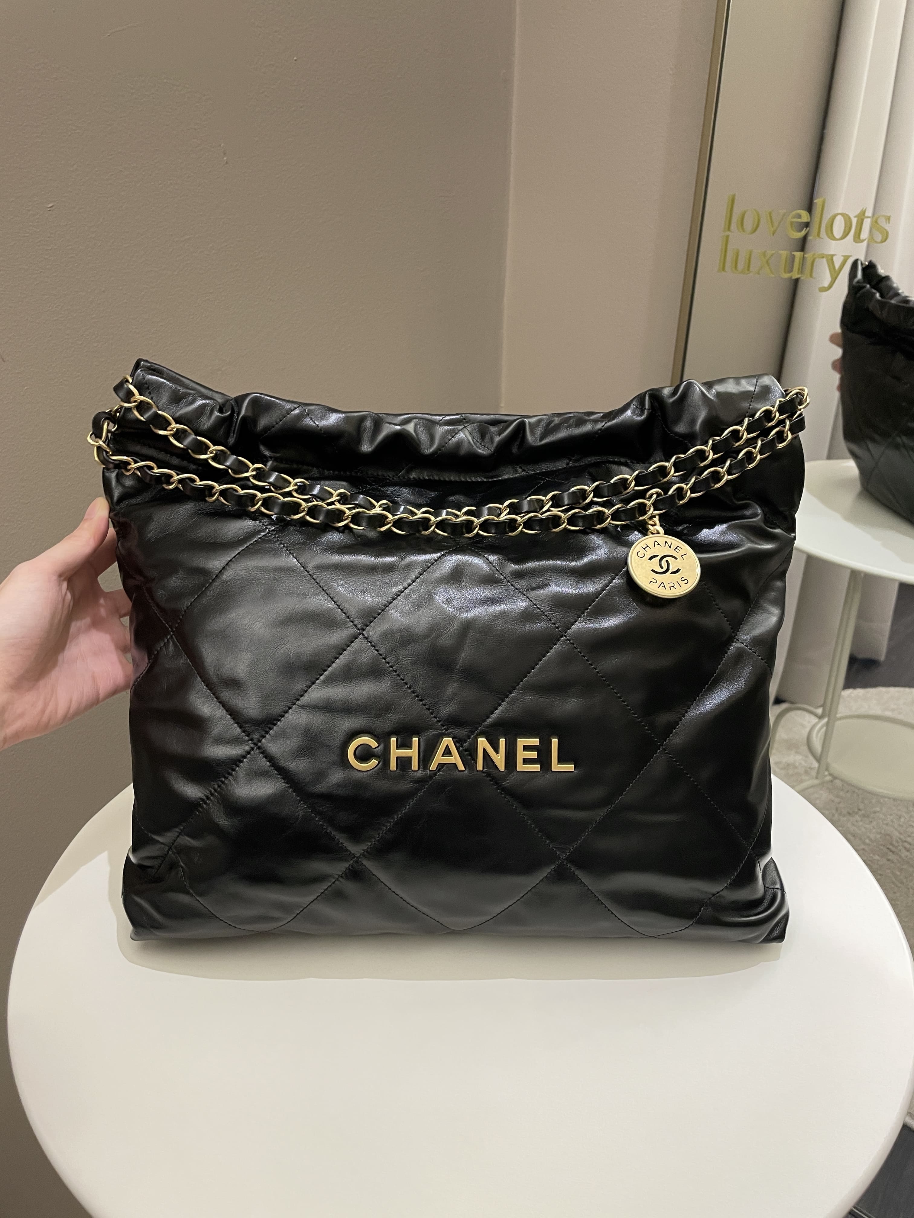 Chanel 22 Medium Black Calfskin